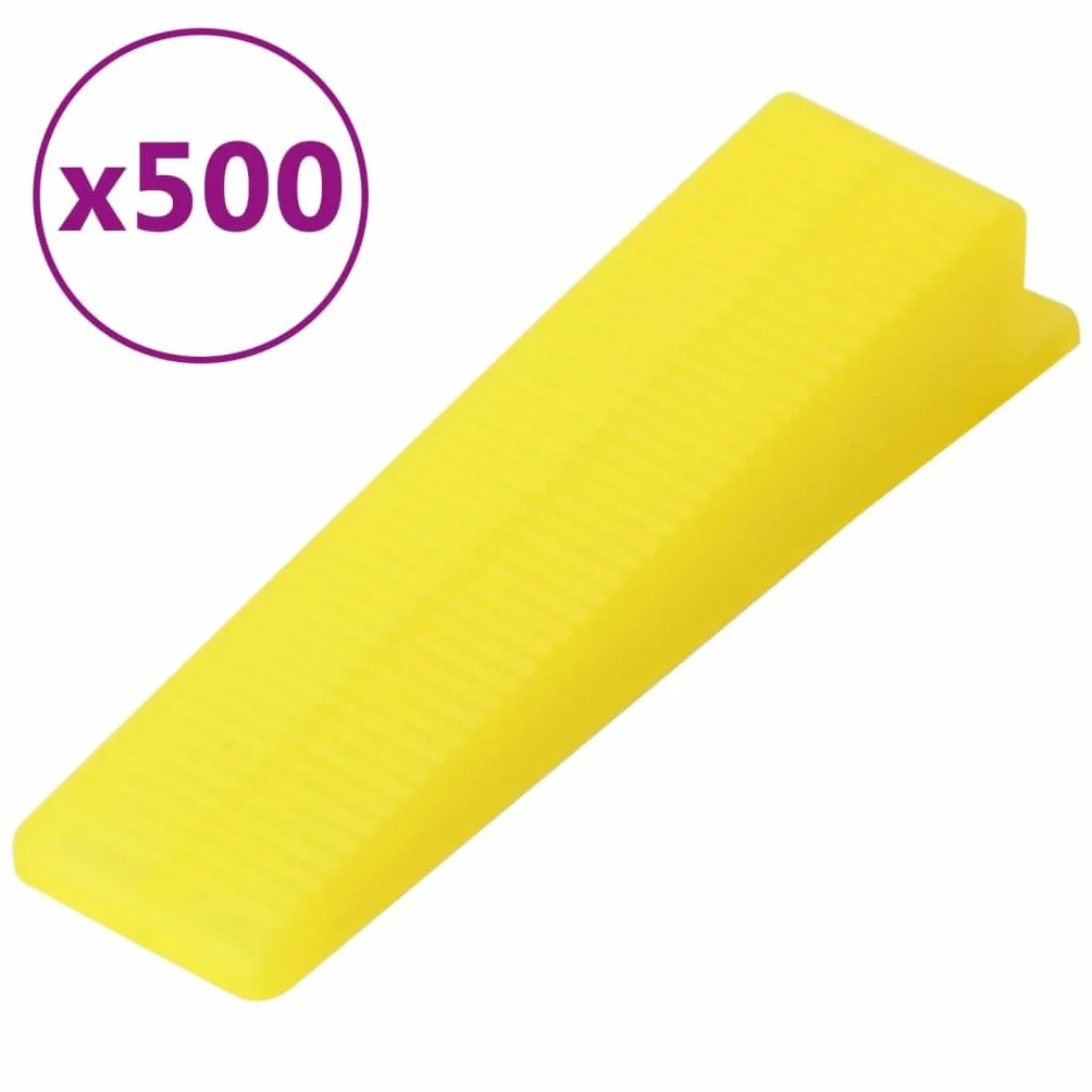 vidaXL System poziomowania płytek, 500 klinów, 2500 klipsów, 1 mm