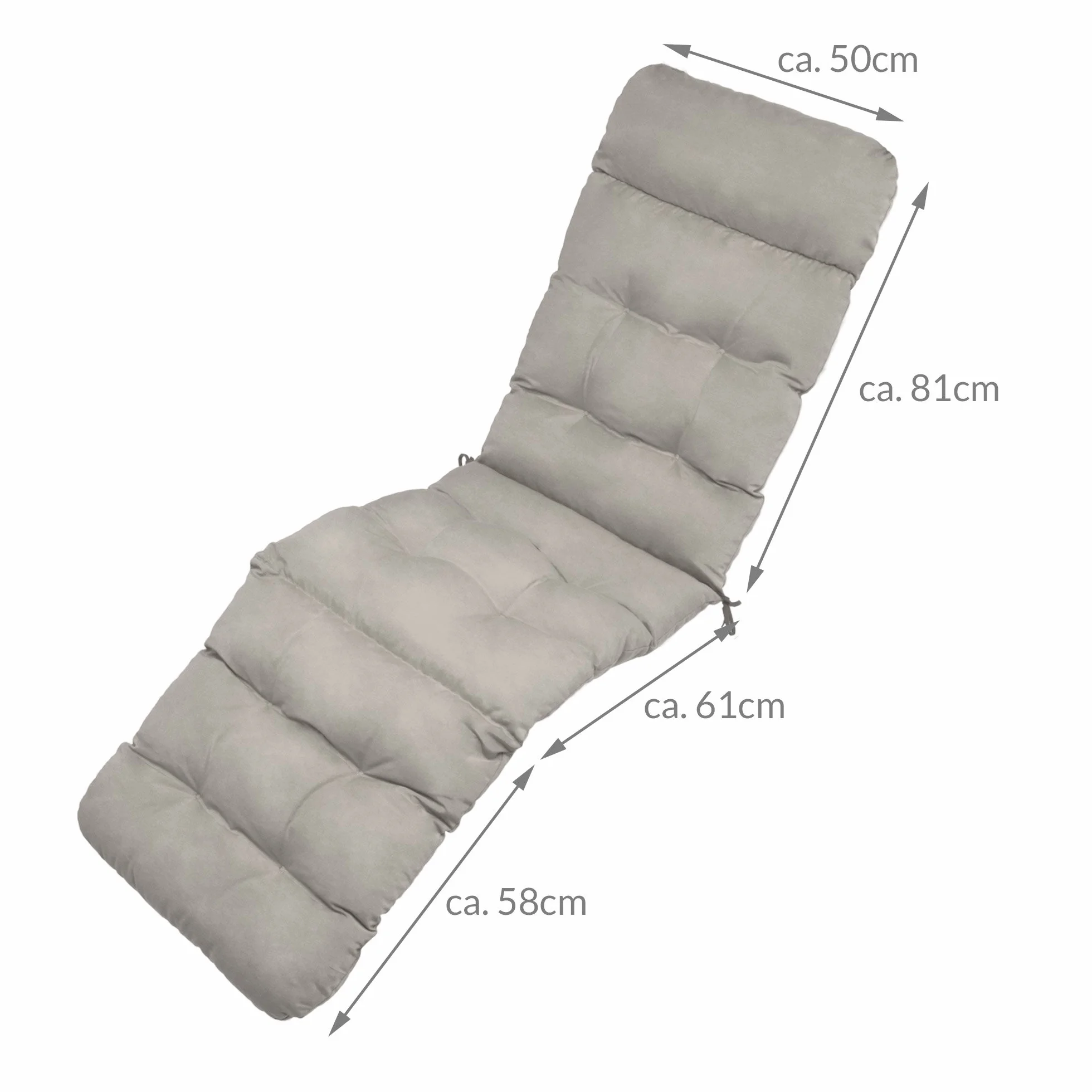 Beautissu Flair DC Poduszka na Leżak 200 x 50 x 8 cm Jasnopopielata