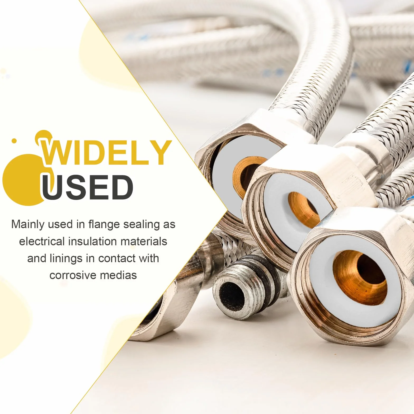 QUARKZMAN Podkładki płaskie PTFE, 24 szt. 22mm Średnica zewnętrzna 15mm Średnica wewnętrzna 2mm Grubość Uszczelka Uszczelka Uszczelka do kranów rur Węże Śruby maszynowe, białe