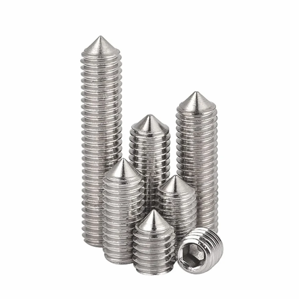 10 sztuk/partia sześciokątny zestaw gniazd sześciokątnych śruba stożek punkt wkręt dociskowy M8 M10 M12 304 ze stali nierdzewnej (Color : 30mm_M8)
