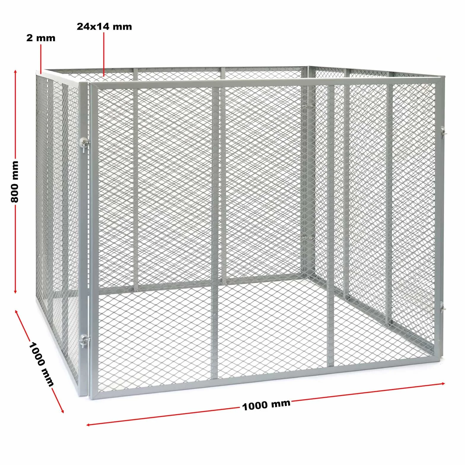 Wiltec Kompostownik 800 l z siatki metalowej 100x100x80 cm