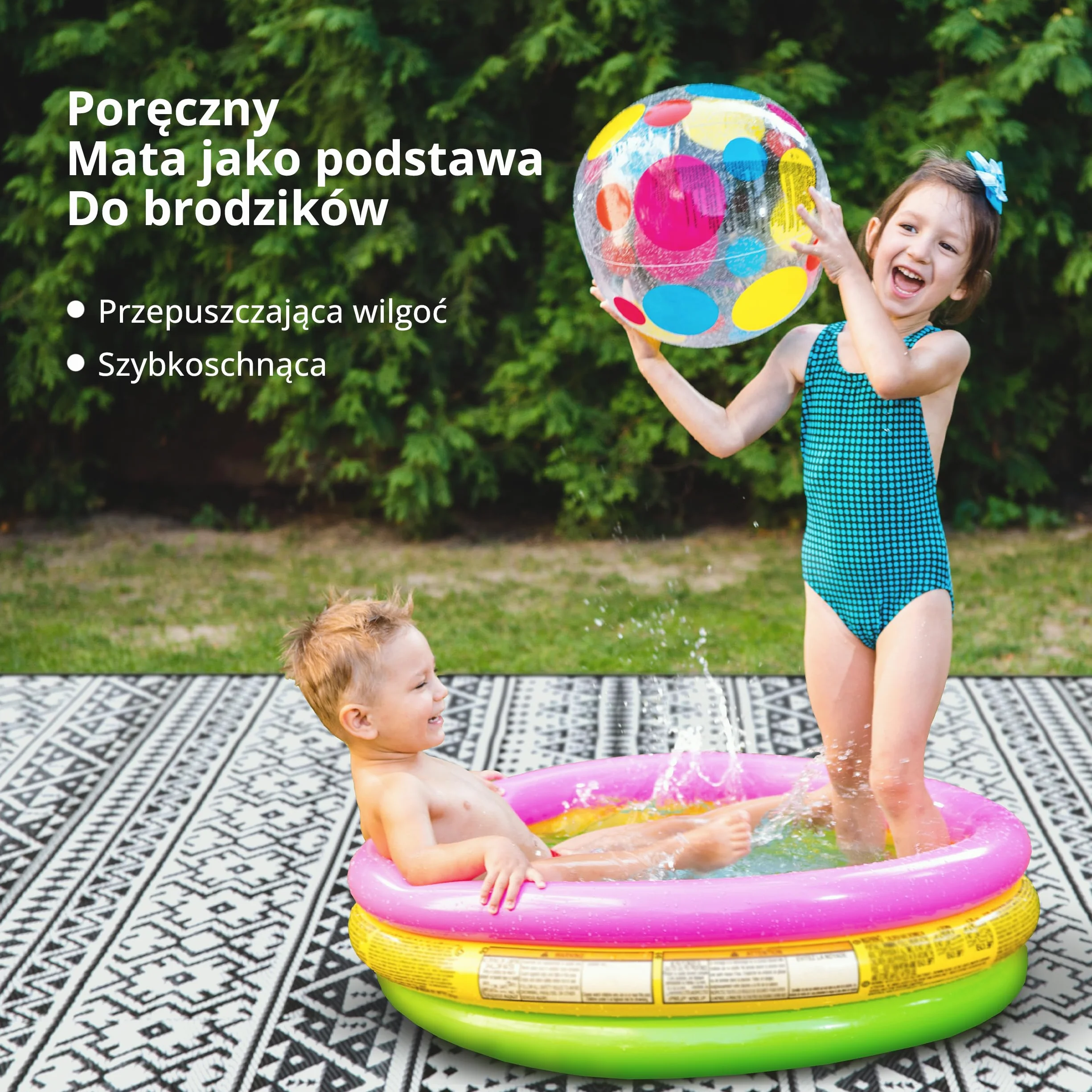EVOCAMP Dywan zewnętrzny 200 x 300 cm odporny na warunki atmosferyczne koc piknikowy mata taras balkon