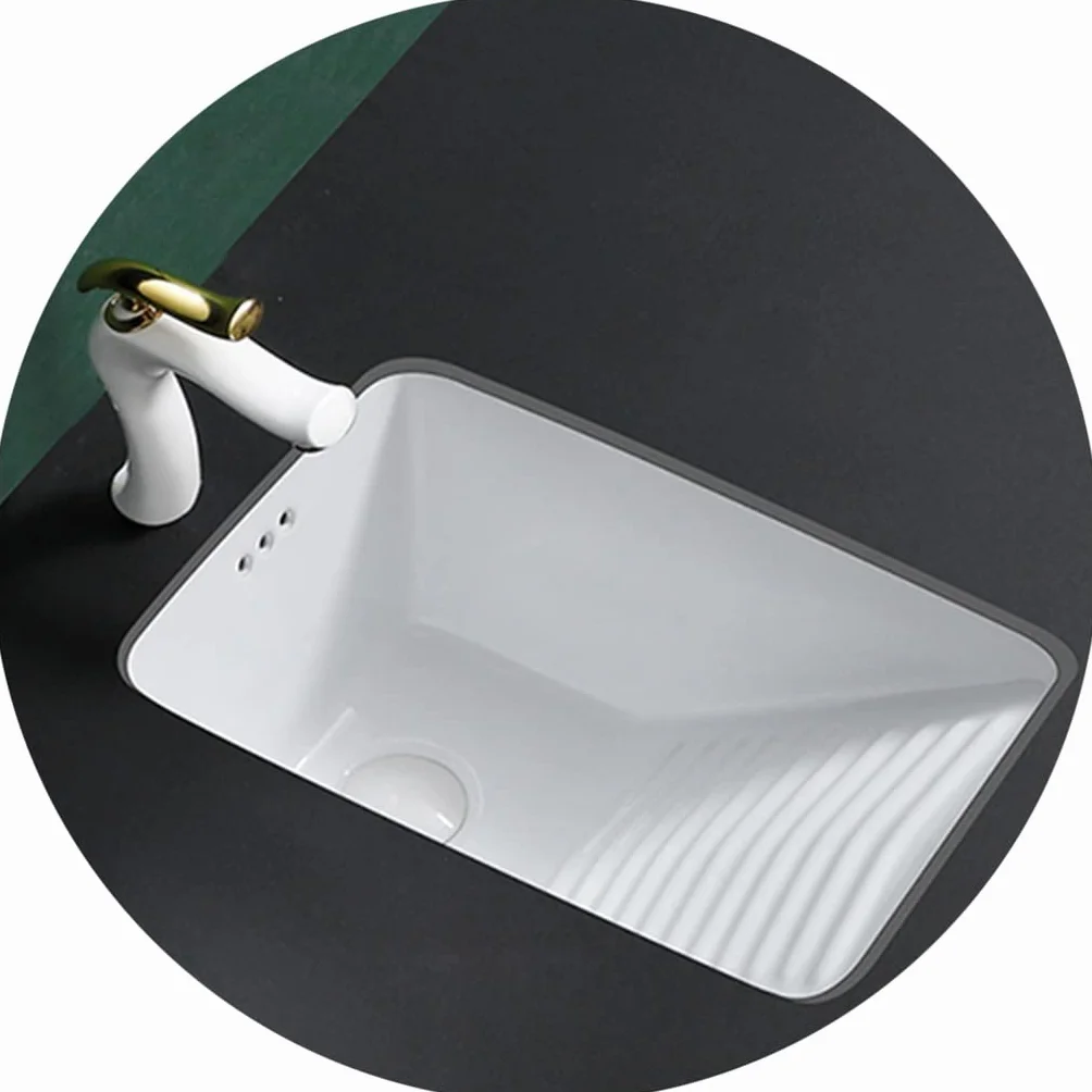 18,3 x 12,5 cala Biała ceramiczna umywalka łazienkowa do prania Mała umywalka nablatowa Wpuszczana pojedyncza komora pralnicza z tarą (biała 46,5 x 32 x 18,5 cm)