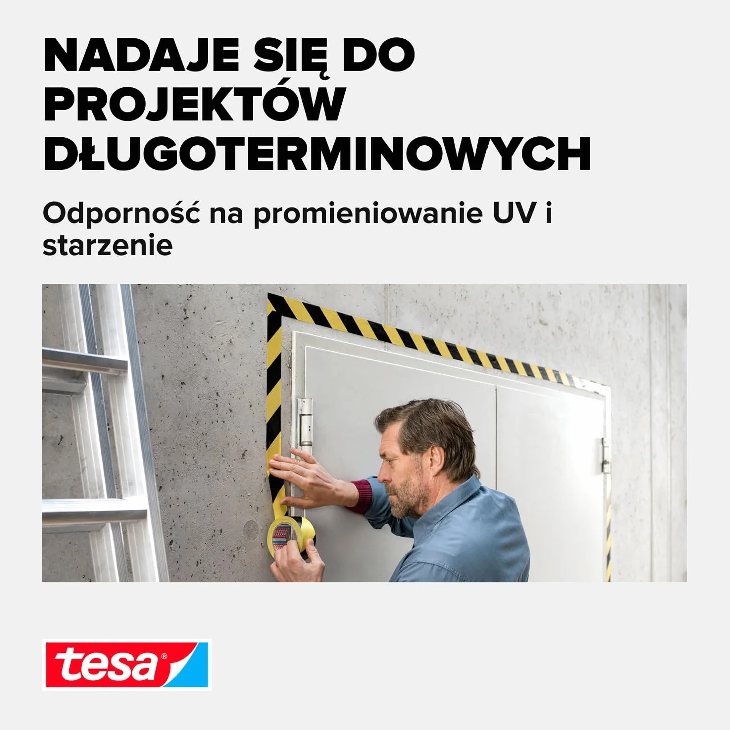 tesa SIGNAL 58133-00000-00 Taśma Sygnalizacyjna, Czarny/Żółty, 66 x 50 mm, 1 Rolka