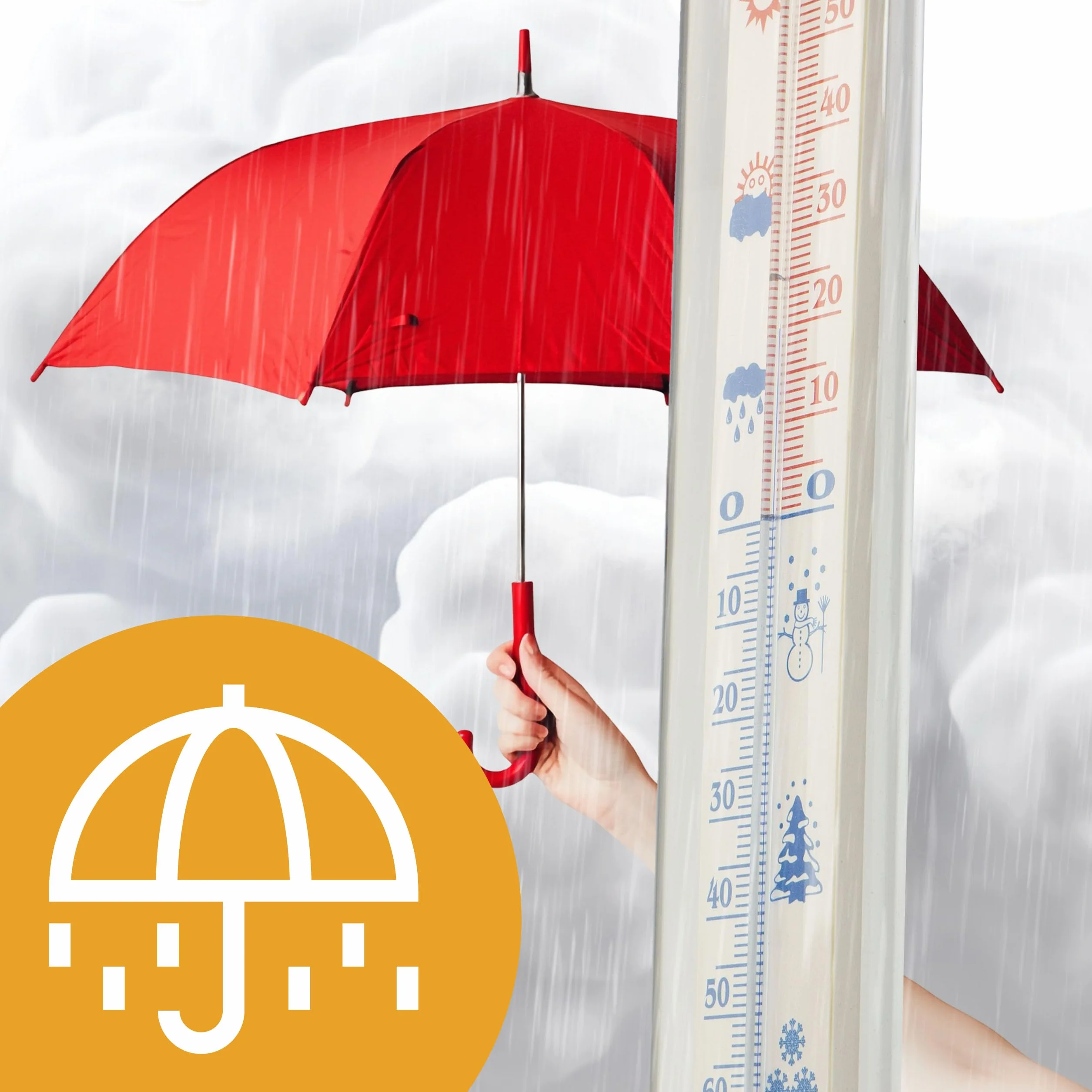 Termometr Zewnętrzny Wewnętrzny Czytelny Termometr Zaokienny za Okno - 50 ... +50 °C, Balkonowy Ogrodowy Duży 26 cm Tworzywo Sztuczne Biały