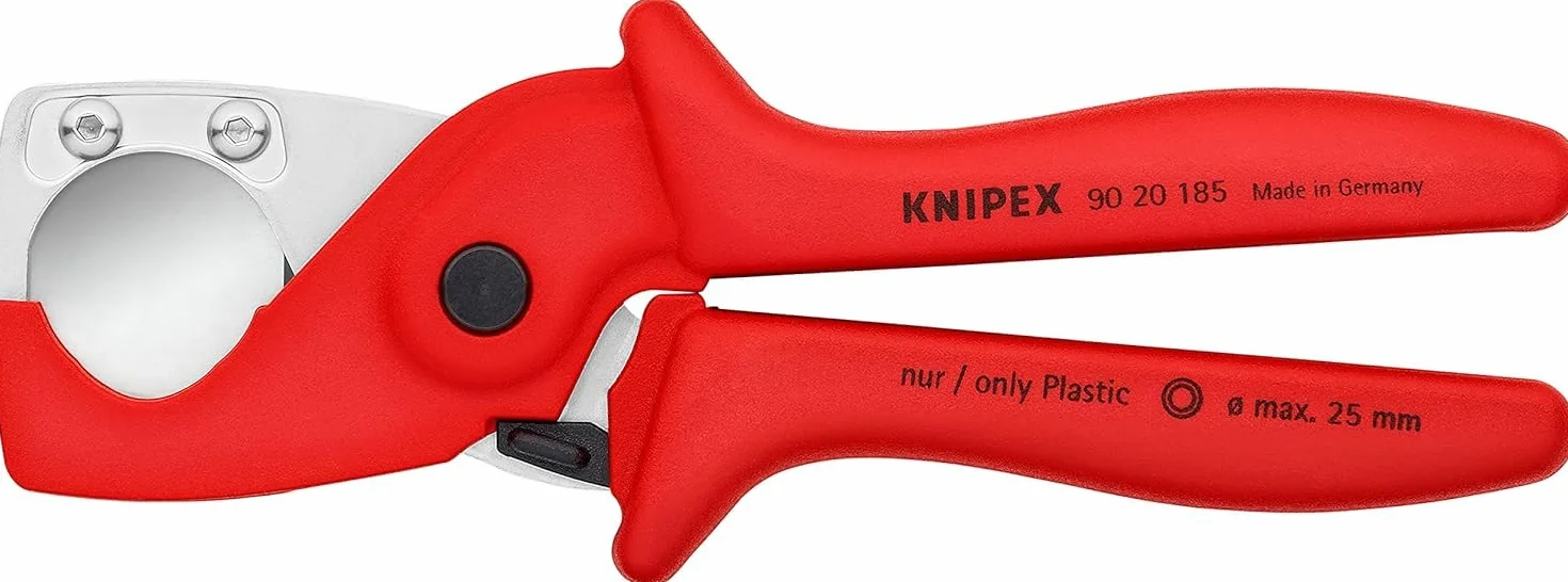 KNIPEX PlastiCut Obcinak do węży i rur ochronnych z wytrzymałego, wzmacnianego włóknem szklanym tworzywa sztucznego 185 mm, 90 20 185