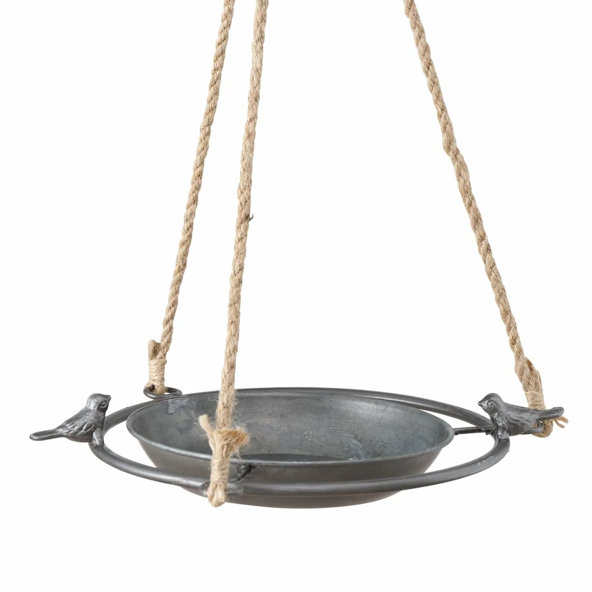 Boltze Poidło dla ptaków Jackson 25 cm metalowe do zawieszenia dekoracja szare