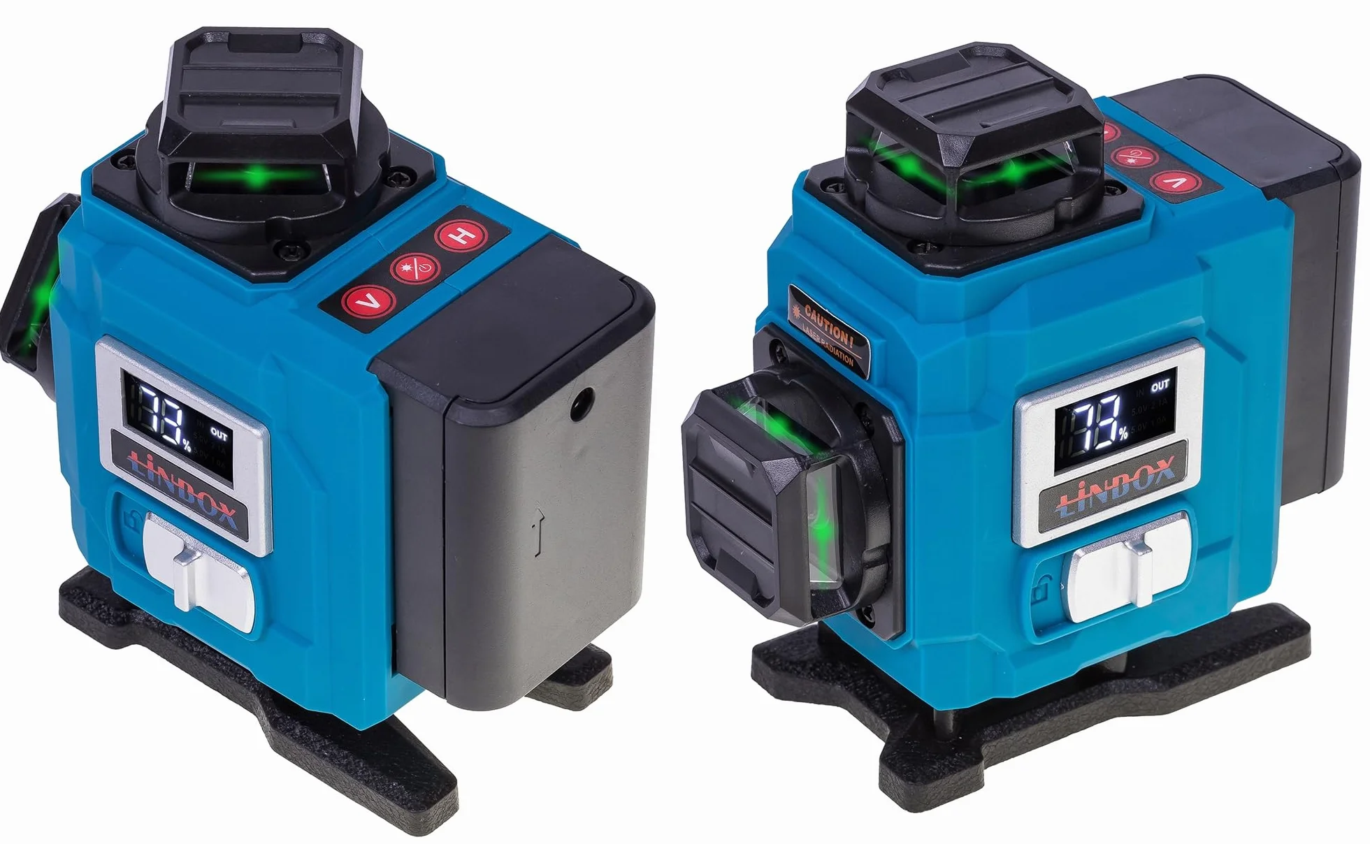 POZIOMICA LASEROWA 360° LASER KRZYŻOWY 4D ZESTAW OBROTOWE OKIENKA