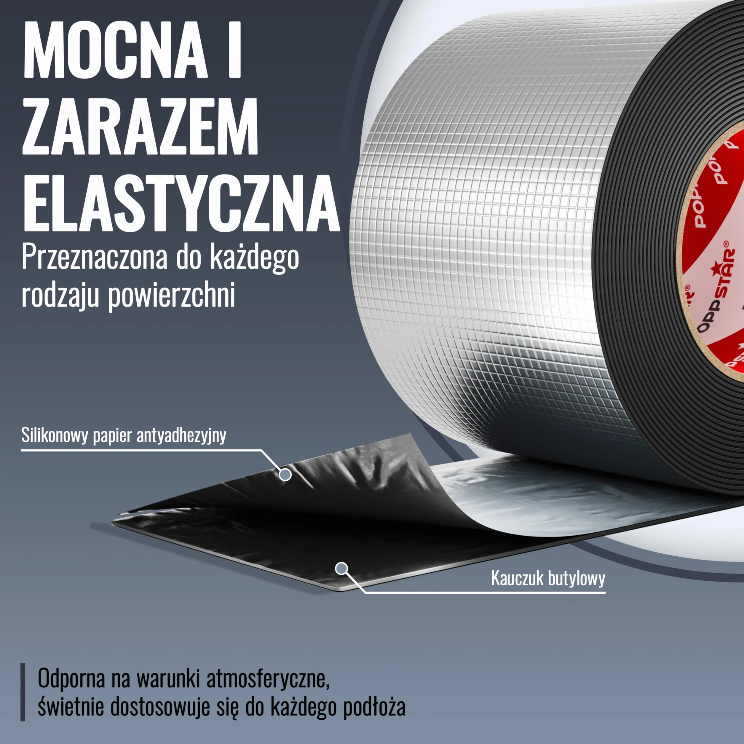 Poppstar butylowa taśma aluminiowa (10m x 100mm x 1,2mm), bardzo wodoszczelna naprawcza taśma klejąca do stosowania na zewnątrz