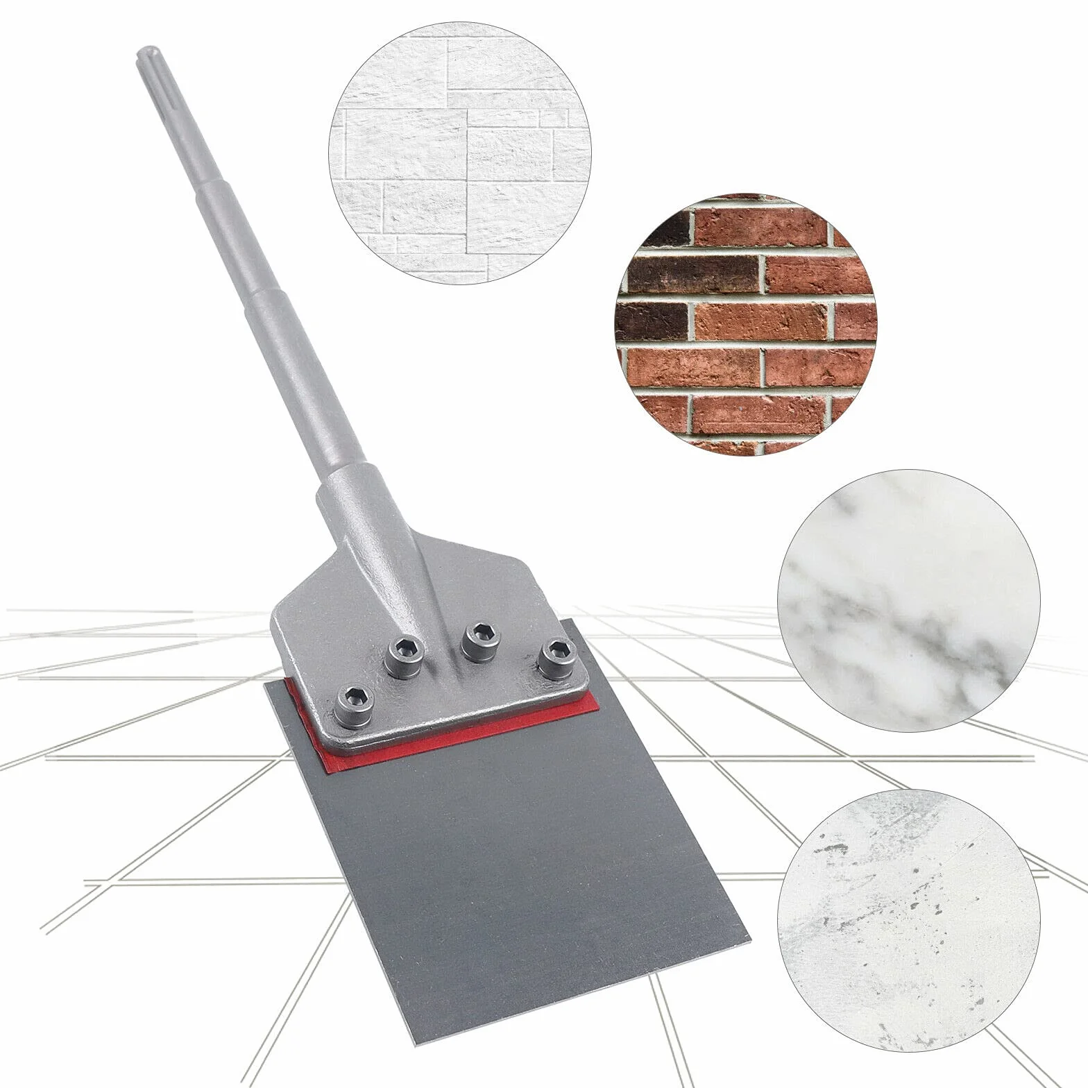 SDS-Max dłuto szpachlowe, 245 x 60 mm, skrobak podłogowy, usuwanie płytek, podpórka, dłuto, szpachelka
