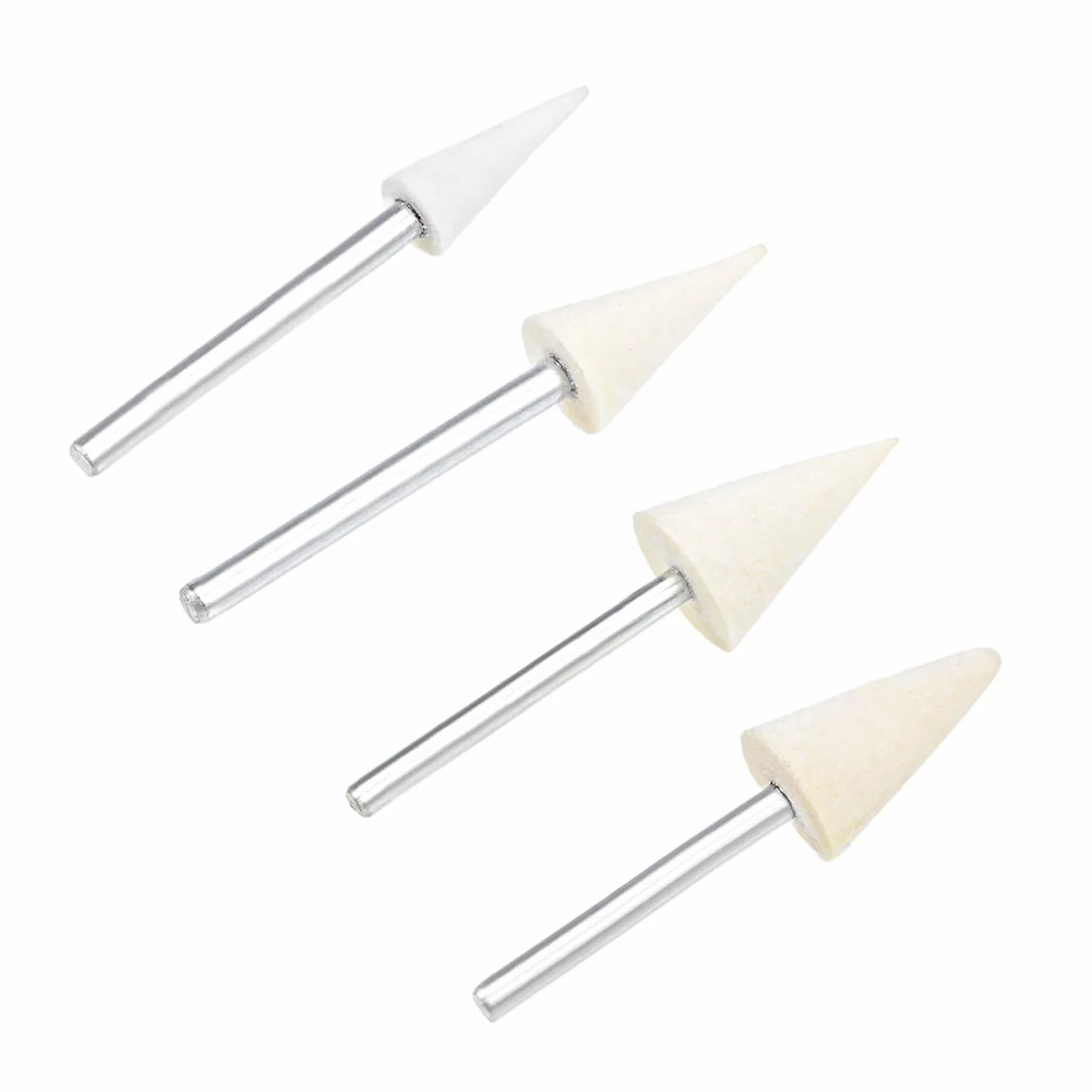 12/24Pcs Wool Felt Mounted Points Conical Polishing Buffing Wheel 6/8/10/12mm Grinding Head With 3mm Shank For Rotary Tools