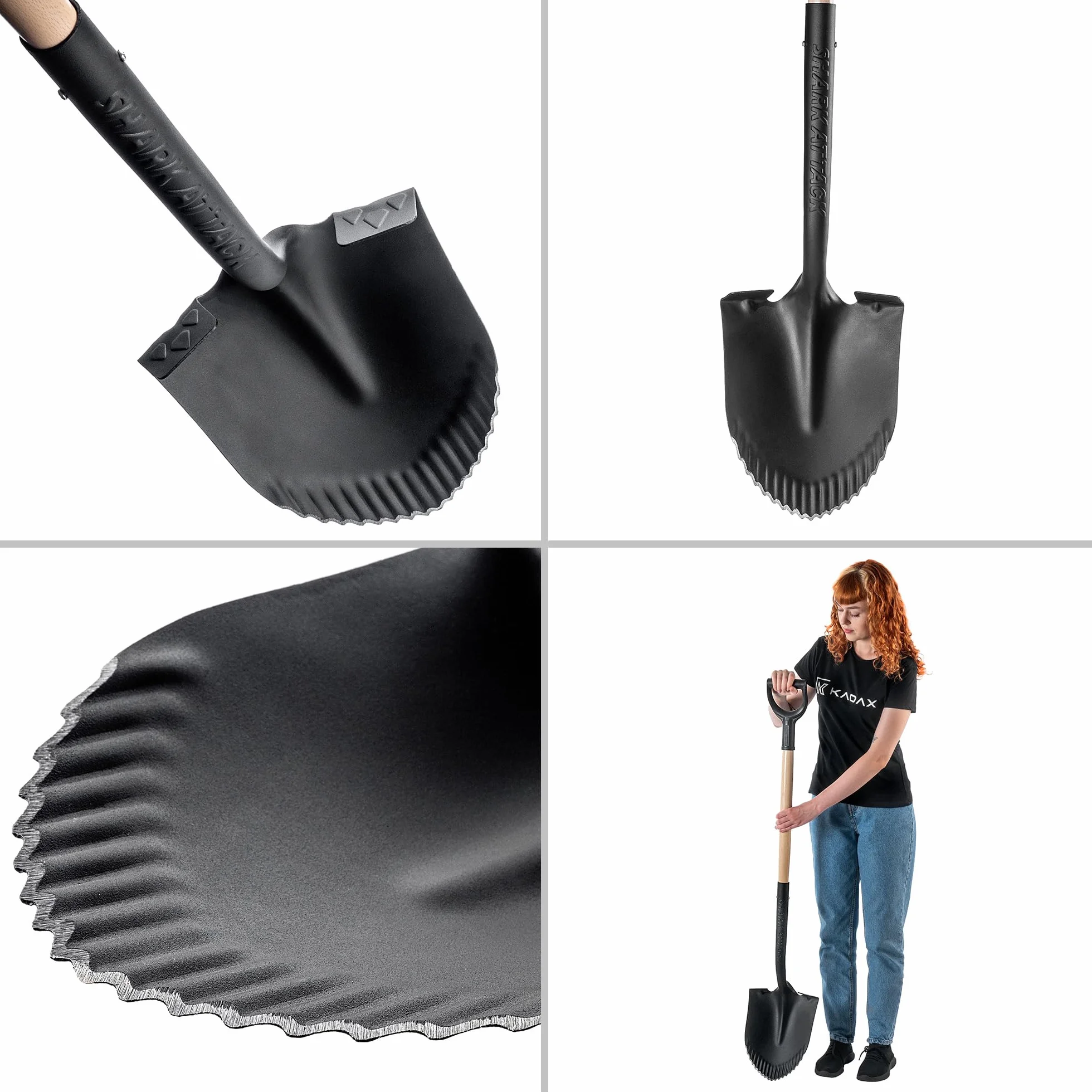 KADAX Szpadel drenażowy spiczasty z uchwytem D 130 x 23,5 cm