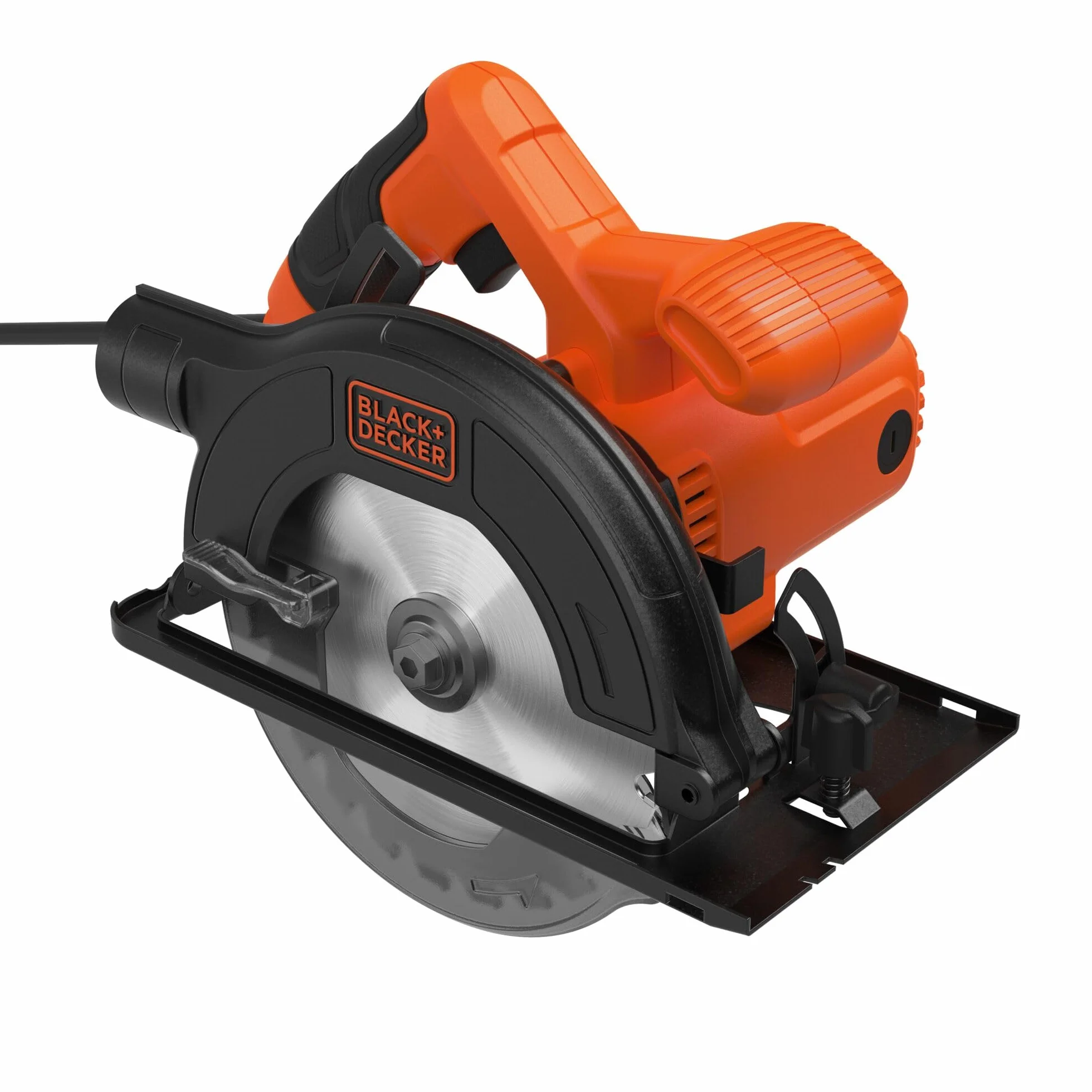 BLACK+DECKER Ręczna piła tarczowa 1200 W (średnica 165 mm, głębokość cięcia 37 mm (45°), 55 mm (90°), przyłącze do odsysania pyłu, w zestawie brzeszczot piły TCT CS1200