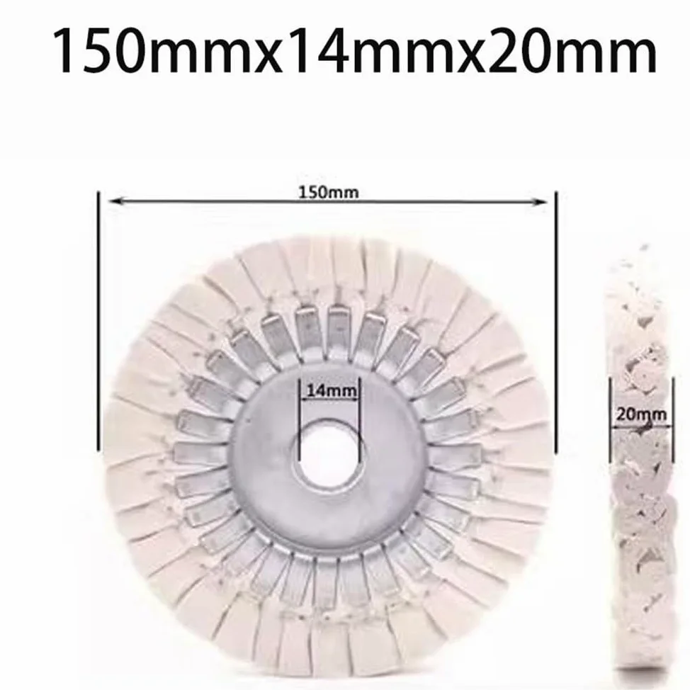 1 szt. 150 mm bawełniana ściereczka polerska – wysokiej jakości bawełniana gąbka polerska do zastosowań w obróbce drewna i motoryzacji(150x14x20mm)