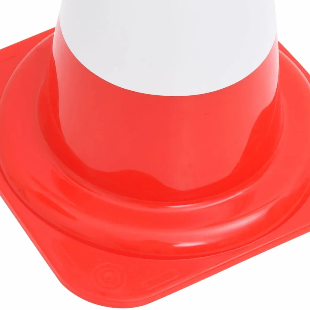 vidaXL Odblaskowe pachołki drogowe, 4 szt., czerwono-białe, 50 cm