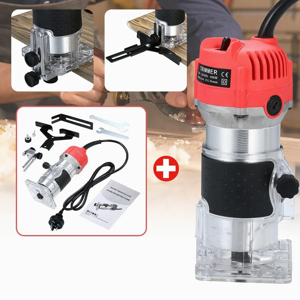 Elektryczny trymer 800W Trim Router Frezarka do drewna Przycinarka do drewna do przycinania Grawerowanie Dłutowanie Nacinanie Narzędzie do drewna