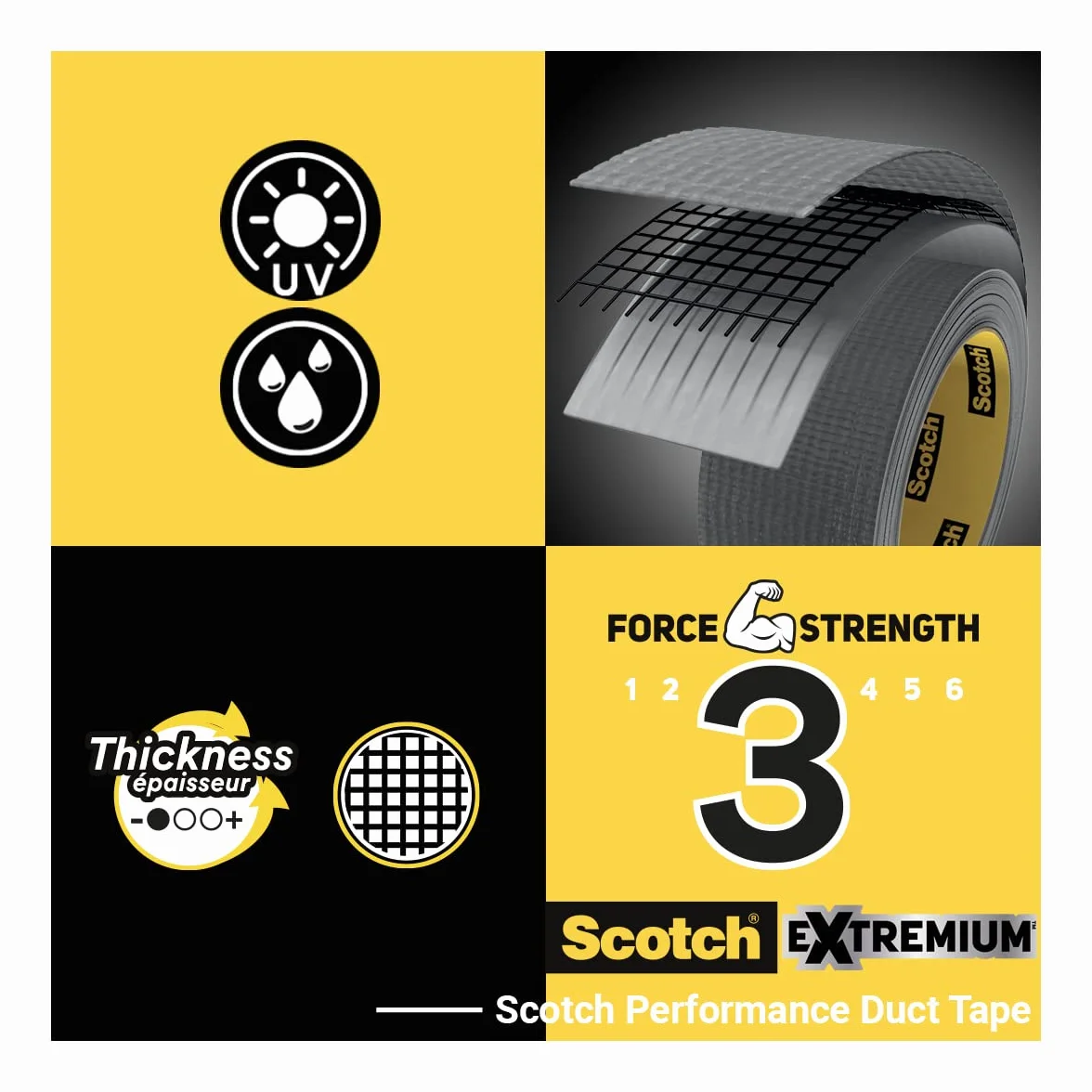 Scotch Taśma naprawcza, UNIWERSAL, czarna - 1 rolka, 25 m x 48 mm - do użytku wewnętrznego, mocny klej, mocna i wodoodporna