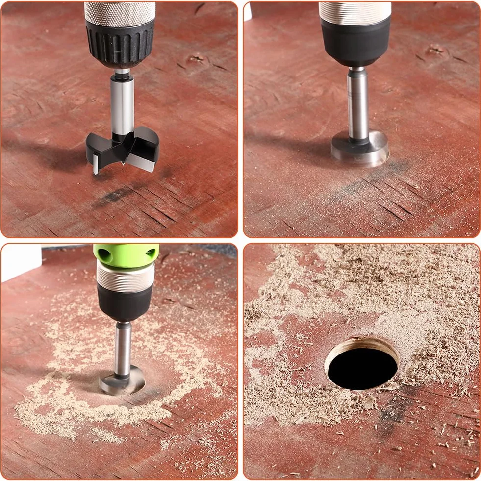 Flintronic Wiertło Forstnera 50 mm, wiertło Forstner, frez z okrągłym trzonkiem, akcesoria do wiertarki, profesjonalna wiertarka forstner, obróbka drewna do wierteł do drewna, wiertło garnkowe do