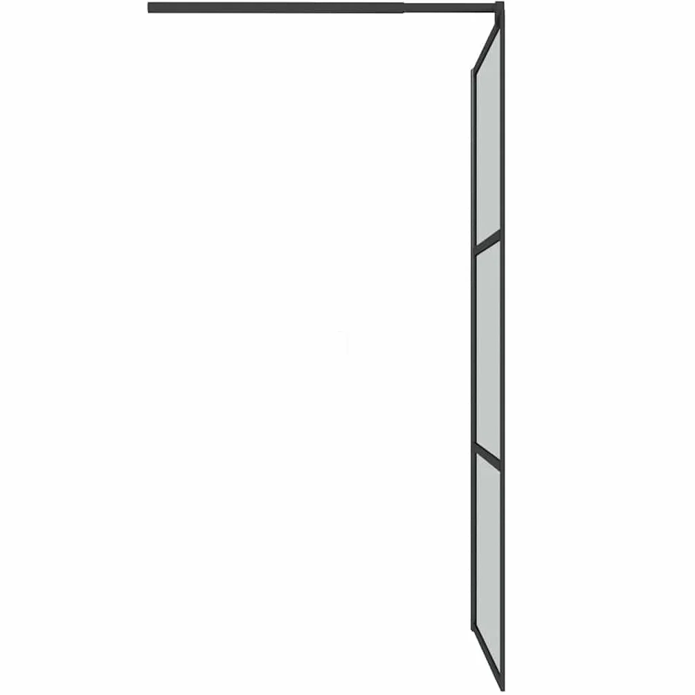 Ścianka prysznicowa Walk-In 115 x 195 cm, szkło ESG, ciemna z aluminiową ramą, czarna, regulowany profil i drążek podporowy, stabilna kabina prysznicowa do łazienki, ochrona przed pryskaniem