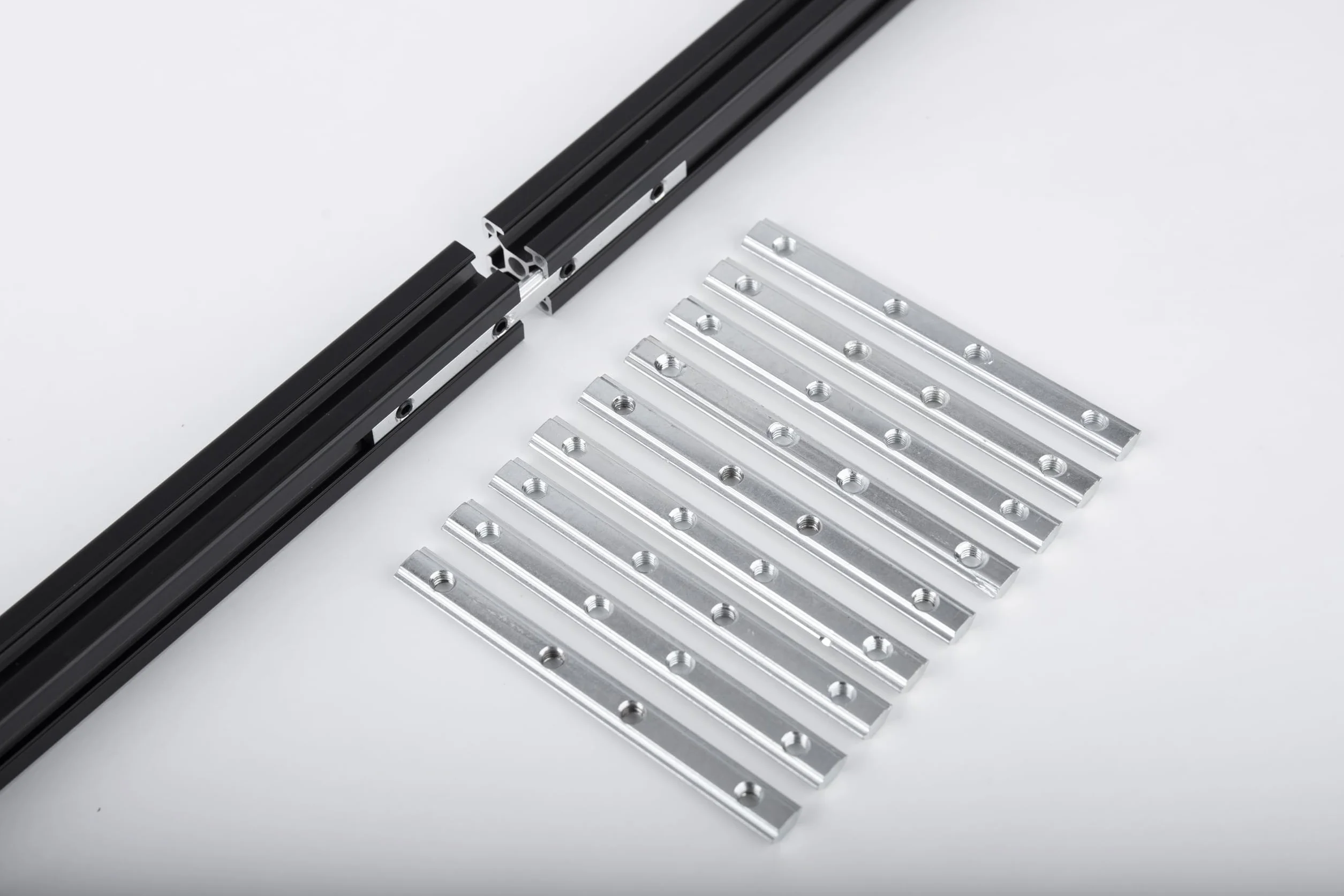 10 zestawów akcesoriów do profili aluminiowych serii 2020, wspornik złącza liniowego, 9,9 cm, odpowiedni do profili aluminiowych w kształcie litery T 6 mm