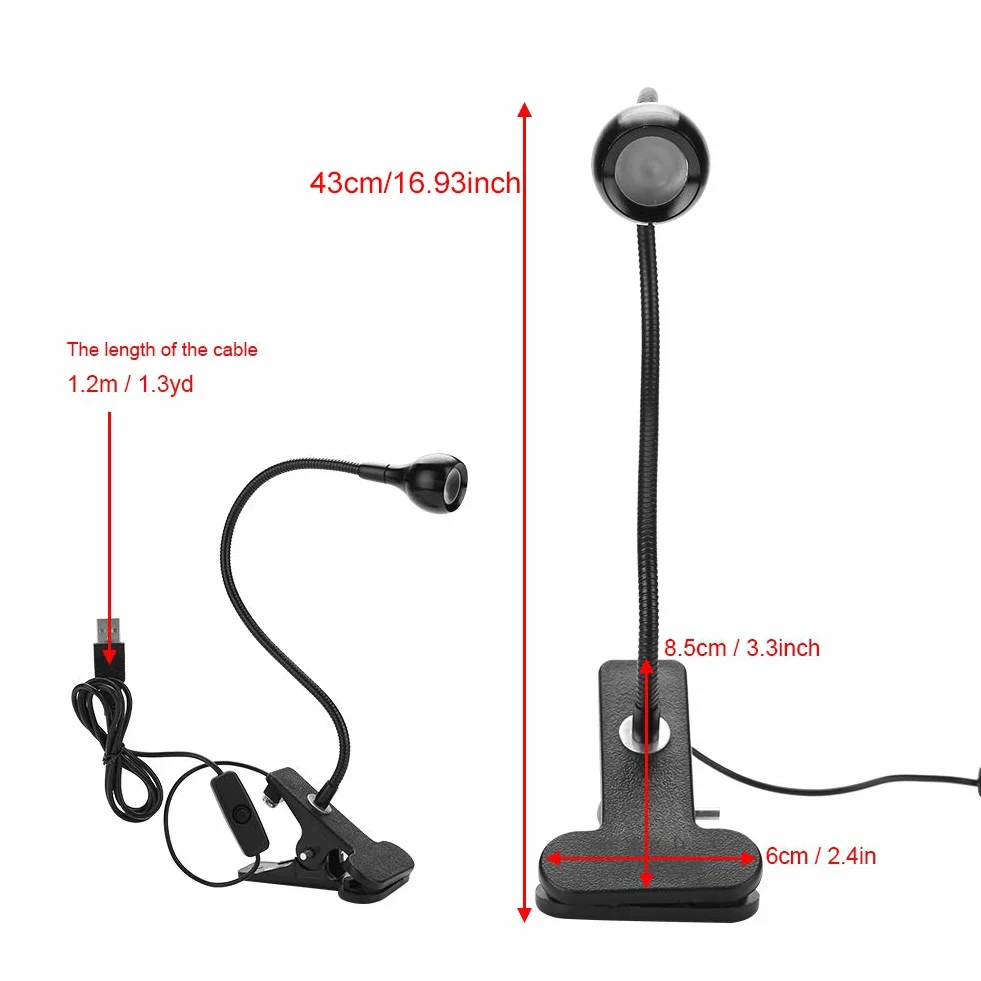 Lampa UV ultrafioletowa LED, USB 3W Lampa kleju UV Ultrafioletowa dioda LED Fioletowe światło USB Z klipsem i przełącznikiem do naprawy telefonu banknot fluorescencyjny