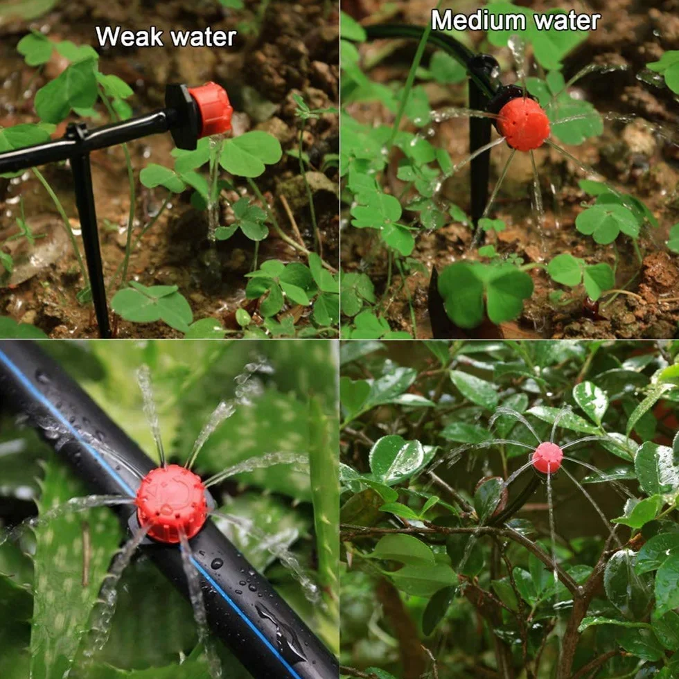 YIQI System nawadniania ogrodu, 100 mikrozraszaczy, 4/7 mm, regulowany, przyjazny dla środowiska, idealny do ogrodu, trawnika, doniczek, tarasów, szklarni, rolnictwa