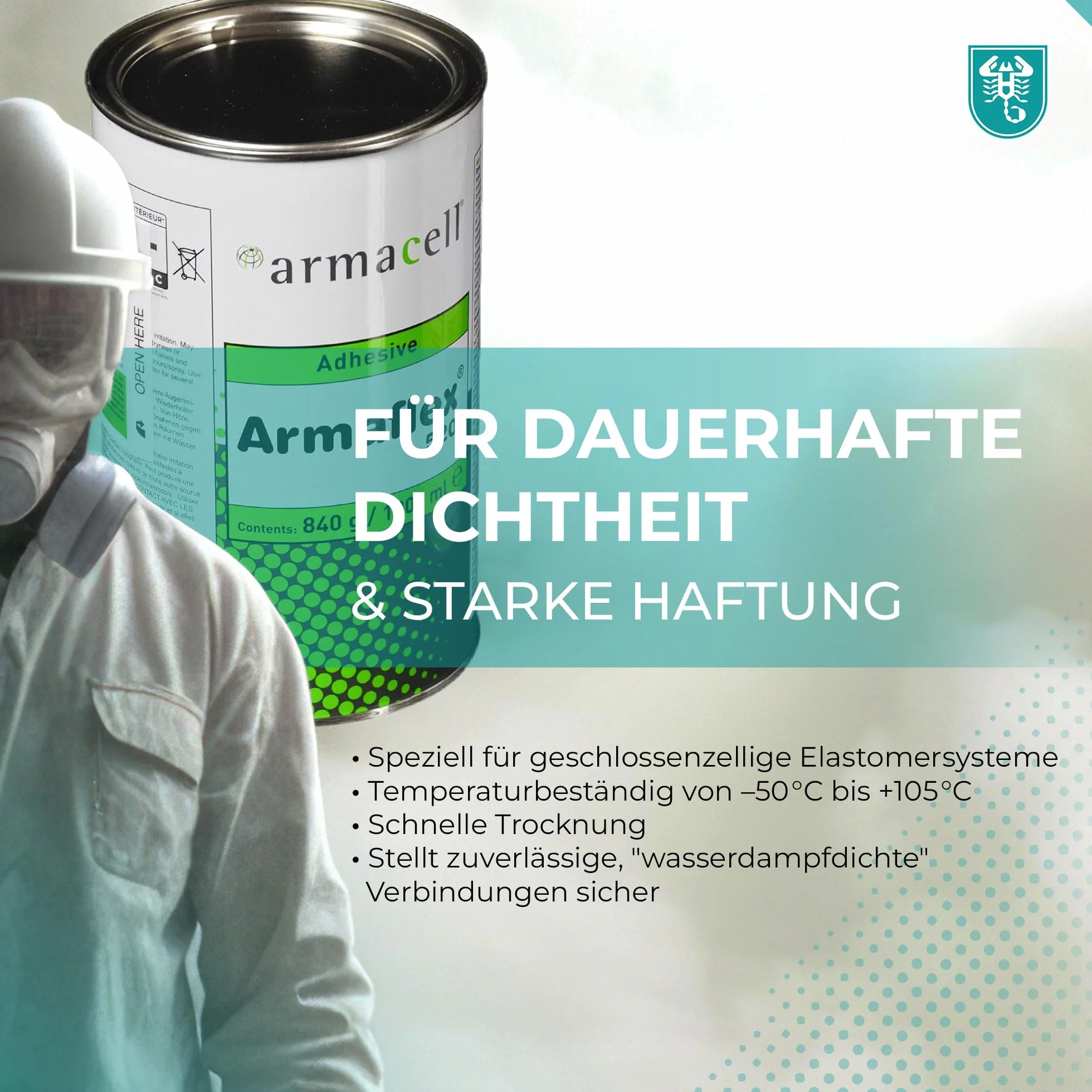 Armaflex armacell 520 klej do płyt kauczukowych i węży, puszka 1,0 l + smycz na klucze Scorprotect®