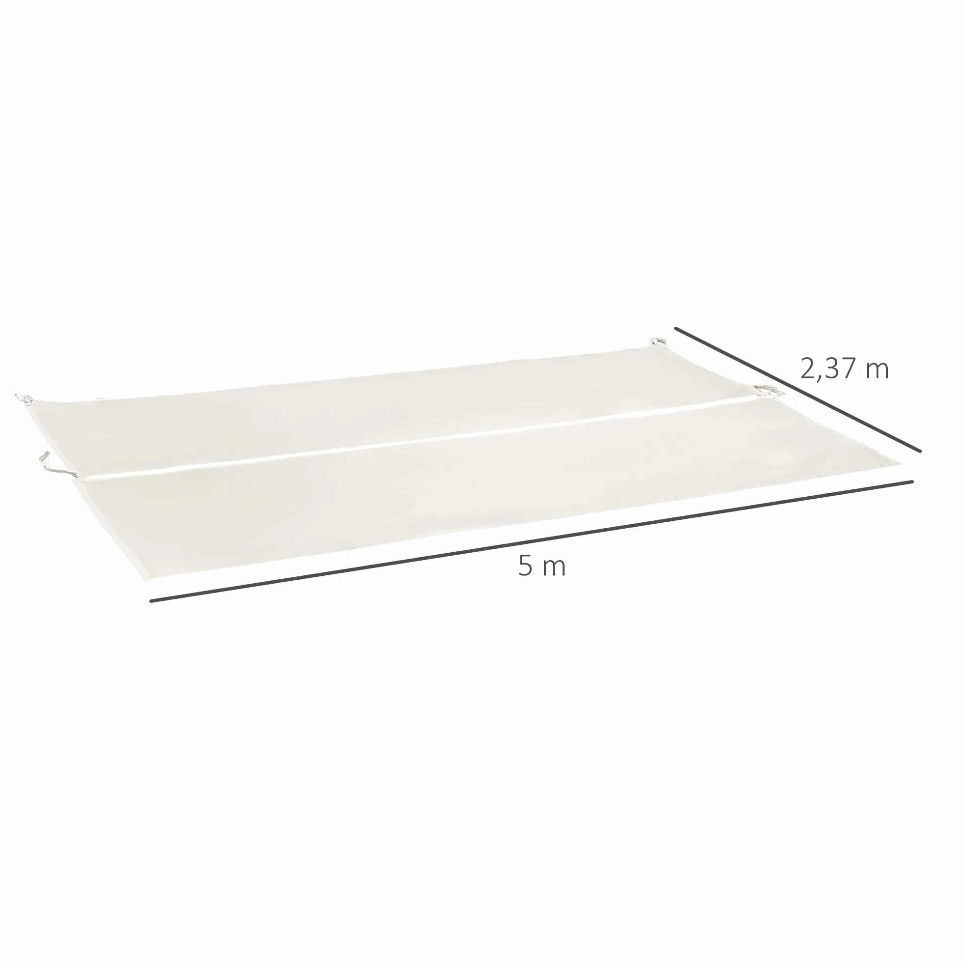 Outsunny 5 x 2,4 m pergola tkanina poliestrowa beżowa