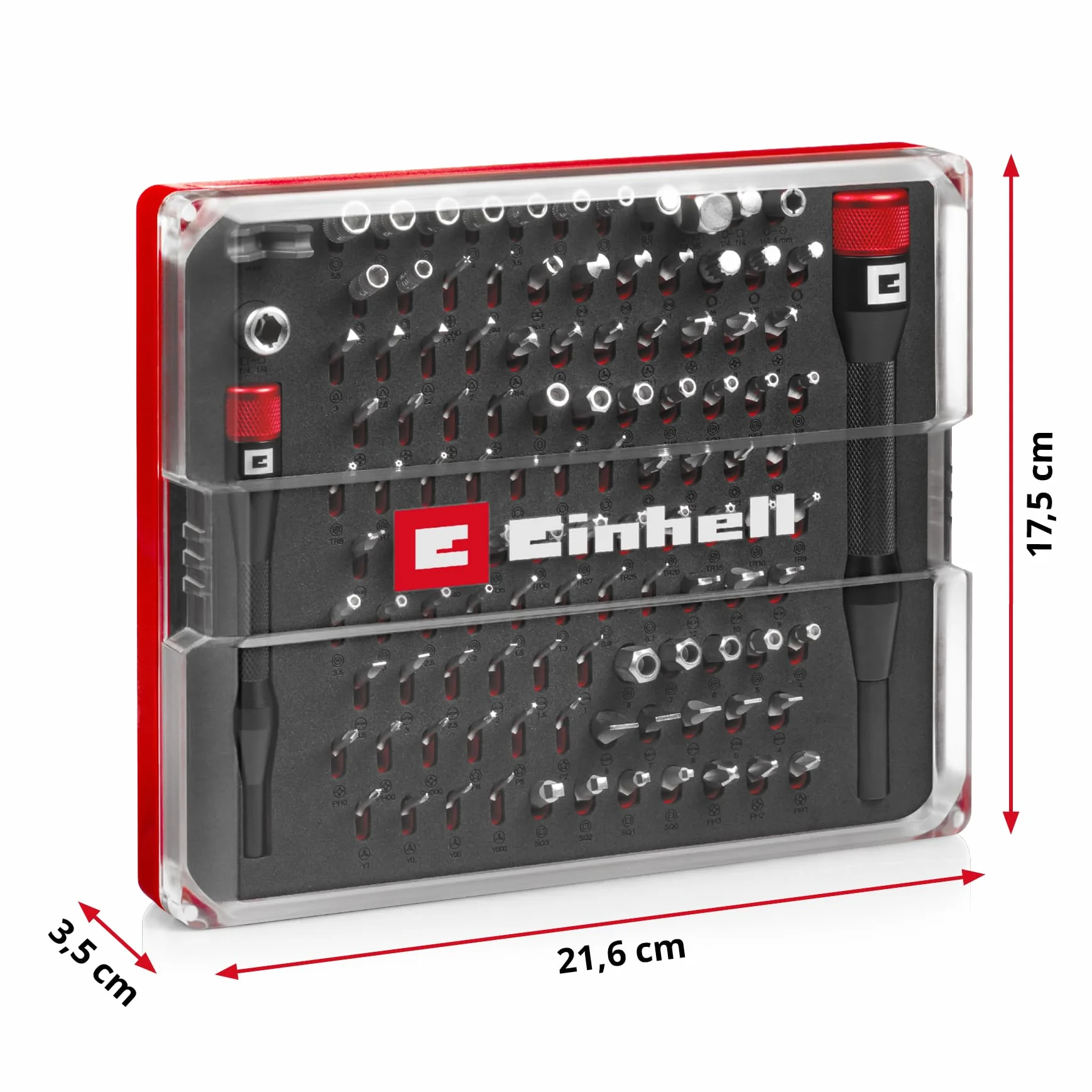 Einhell 114-częściowy zestaw naprawczy do precyzyjnych i elektronicznych bitów (precyzyjne bity, wkrętaki, precyzyjne nasadki nasadowe, uchwyt do bitów, adapter z pudełkiem do przechowywania)
