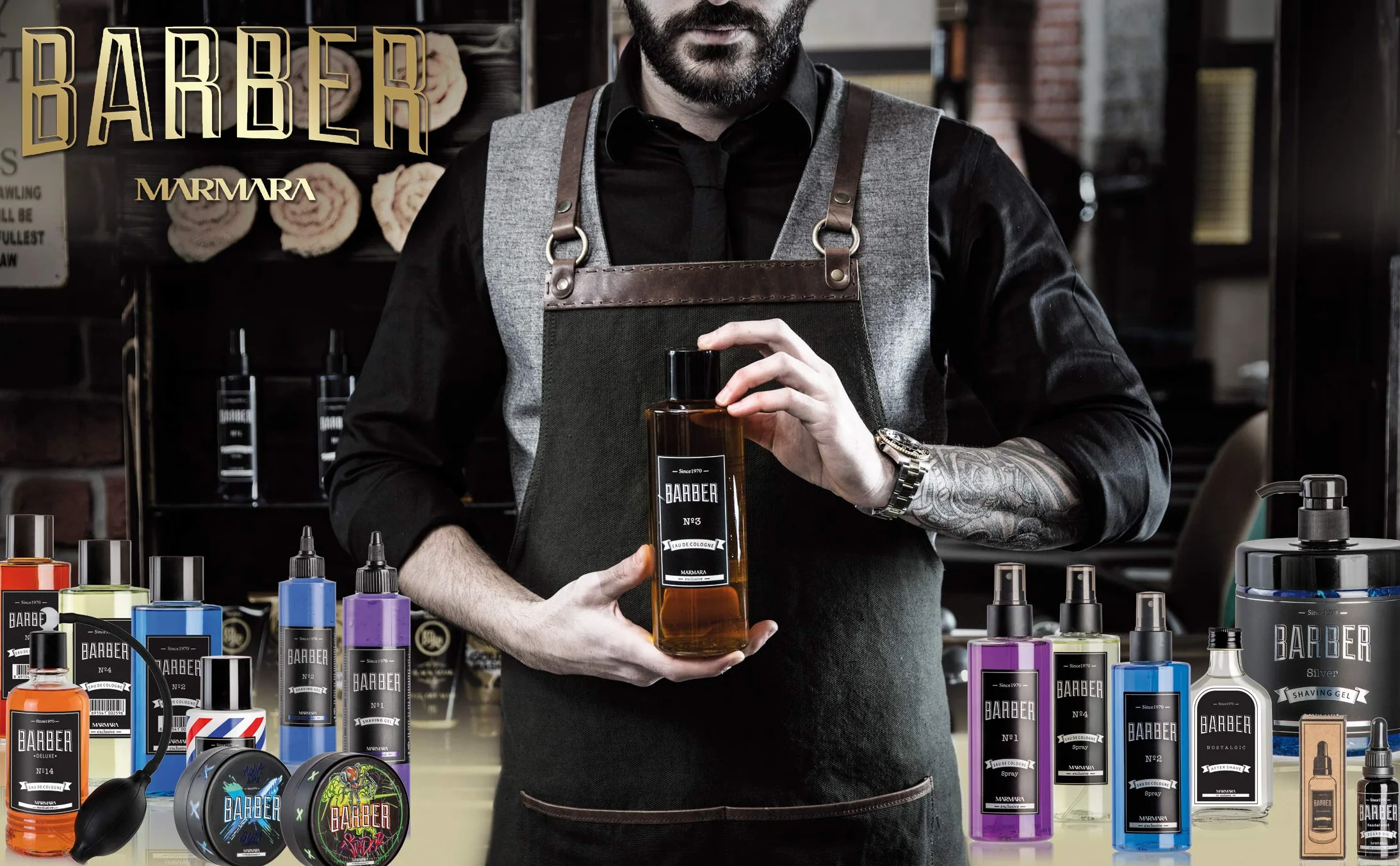 BARBER MARMARA No.13 Eau de Cologne męska Splash Deluxe w szklance Flacon 1 x 400 ml - After Shave Men - Woda zapachowa - Woda po goleniu - Odświeża chłodzi - zapach męski - dezynfekujący alkohol 70°
