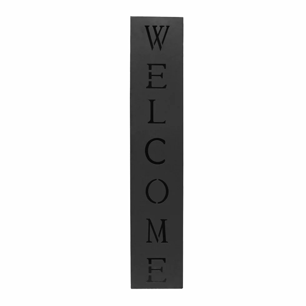 Kolumna dekoracyjna Welcome stalowa 100x20x20 cm czarna do ogrodu