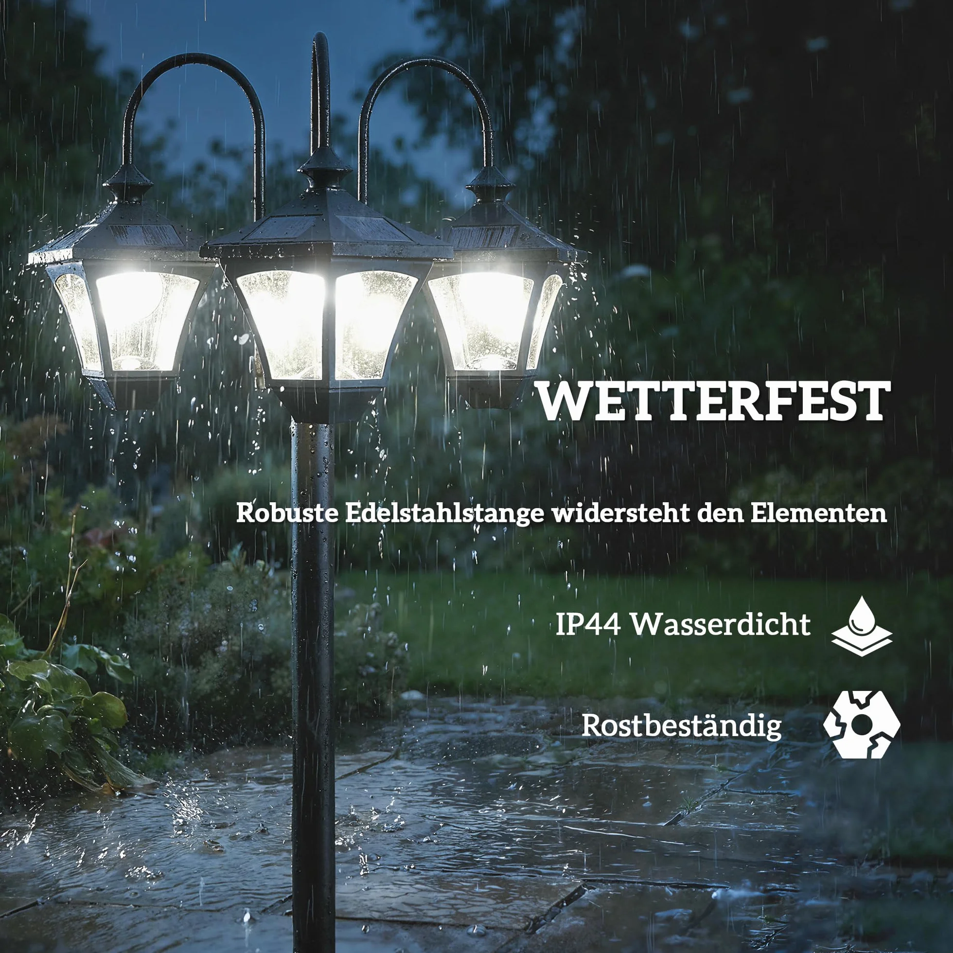 Outsunny Solarna latarnia, lampa stojąca z doniczką, 185 cm, z regulacją wysokości, zewnętrzna latarnia ogrodowa z 3 głowicami lampy, sterowanie światłem, przełącznik IP44, latarnia solarna do ogrodu
