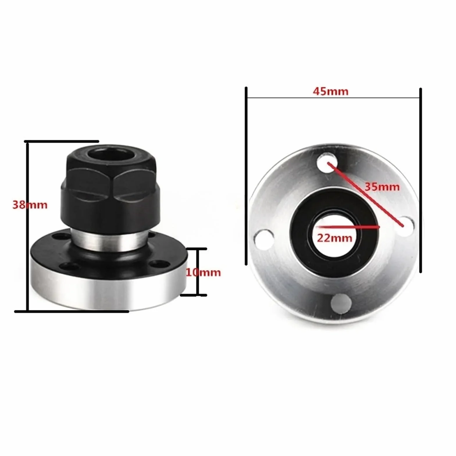 Minikołnierzowy czteroosiowy wkład z tulejką zaciskową - ER16 ER20 ER25 ER32 ER40-45 mm 80 mm 100 mm(Er16-45mm)