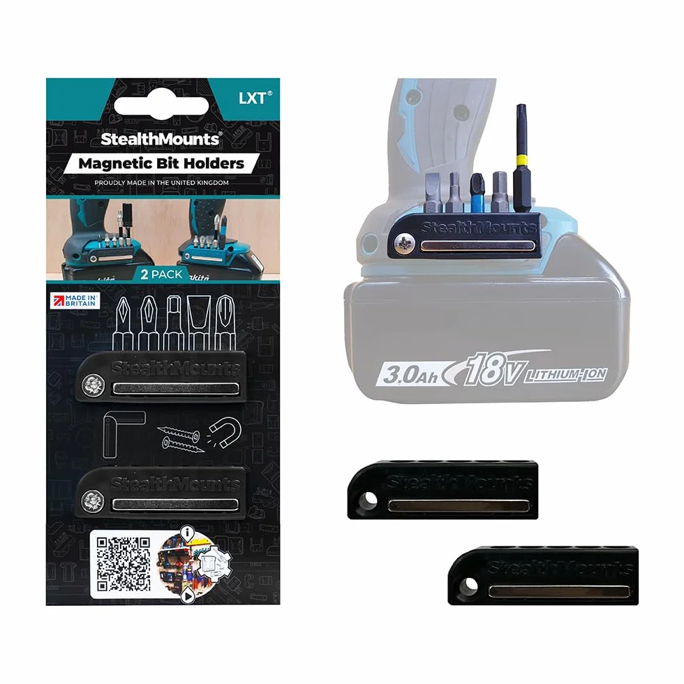 StealthMounts czarne, magnetyczne uchwyty do bitów Makita LXT (2 sztuki)