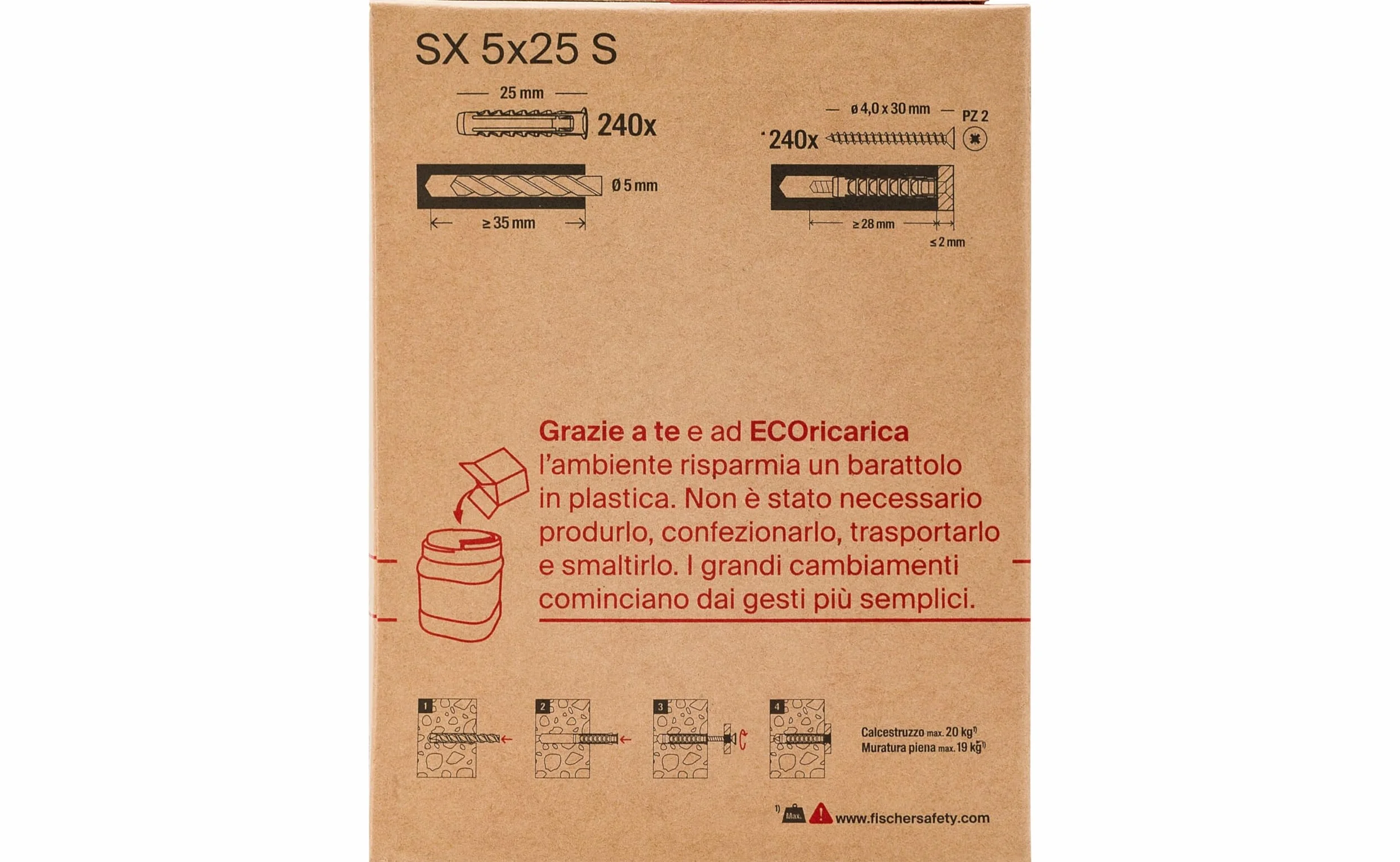 Fischer Napęd 240 kołków SX 5x25 S ze śrubą