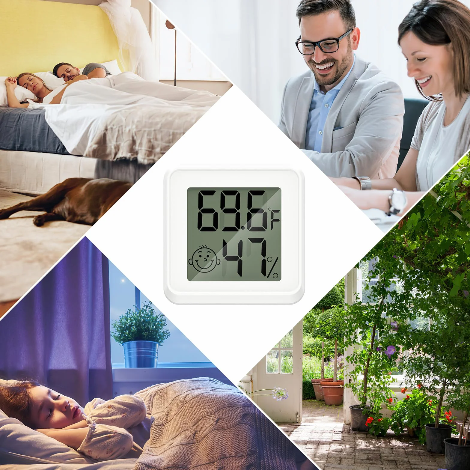 ORIA Mini cyfrowy termometr higrometr 2 sztuki LCD wskaźnik komfortu termometr pokojowy