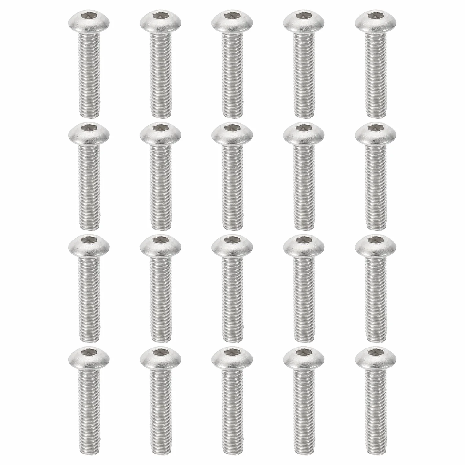 PATIKIL #10-32x7/8" Śruby z łbem sześciokątnym z łbem sześciokątnym, 20 sztuk ze stali nierdzewnej 304 18-8 śruby imbusowe z łbem sześciokątnym kompletny gwint UNF