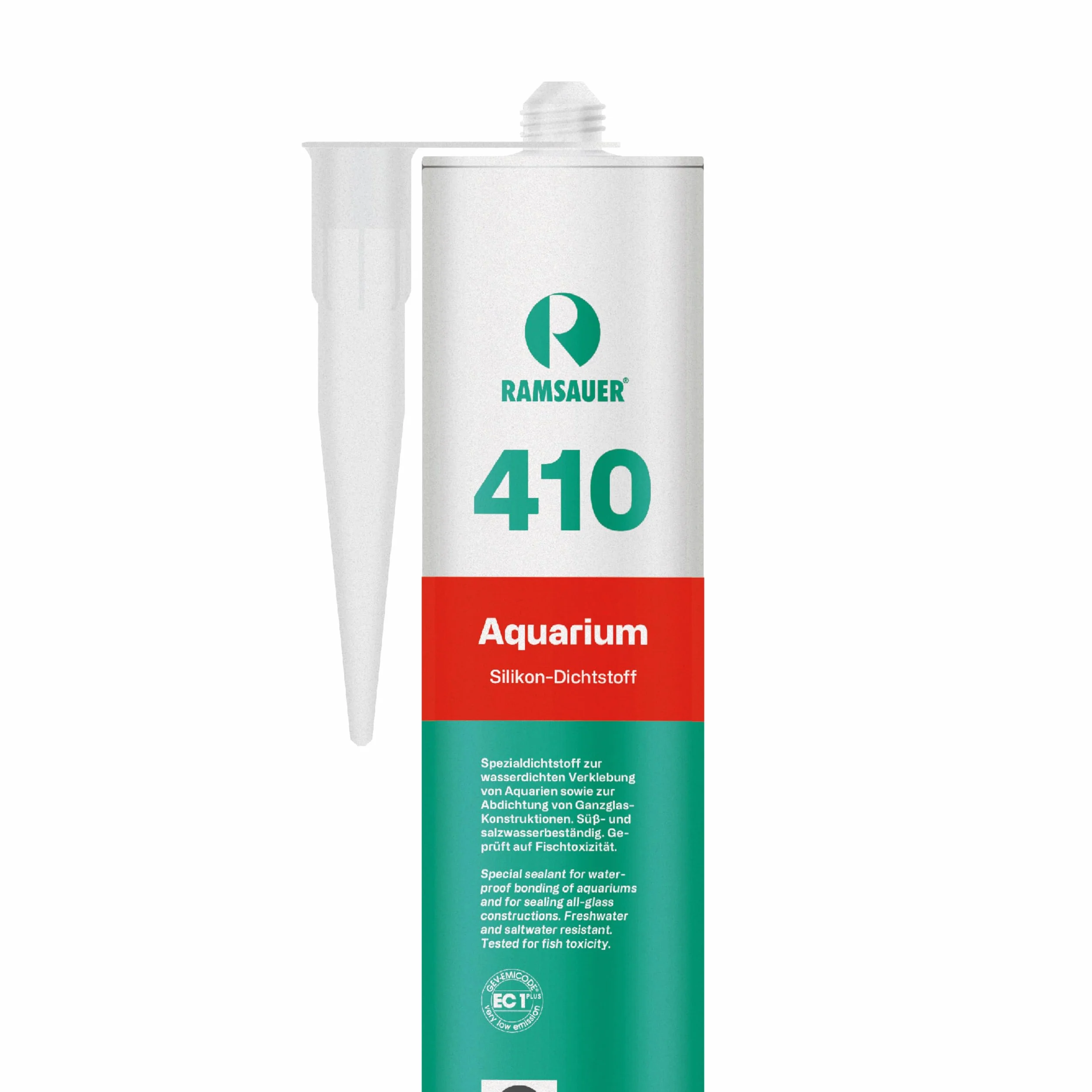 Ramsauer 410 Aquarium – profesjonalny silikonowy uszczelniacz do akwariów i konstrukcji z pełnego szkła – wkład 310 ml (przezroczysty)