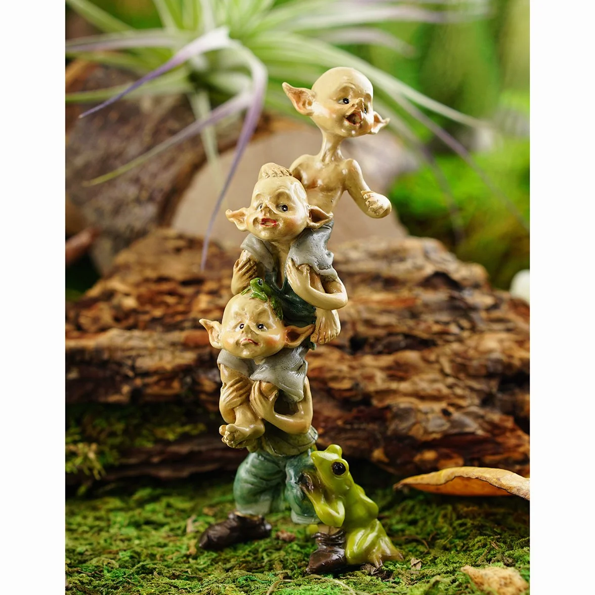 Top Collection Miniaturowy ogród Pixies Stack, jasnobrązowy, zielony