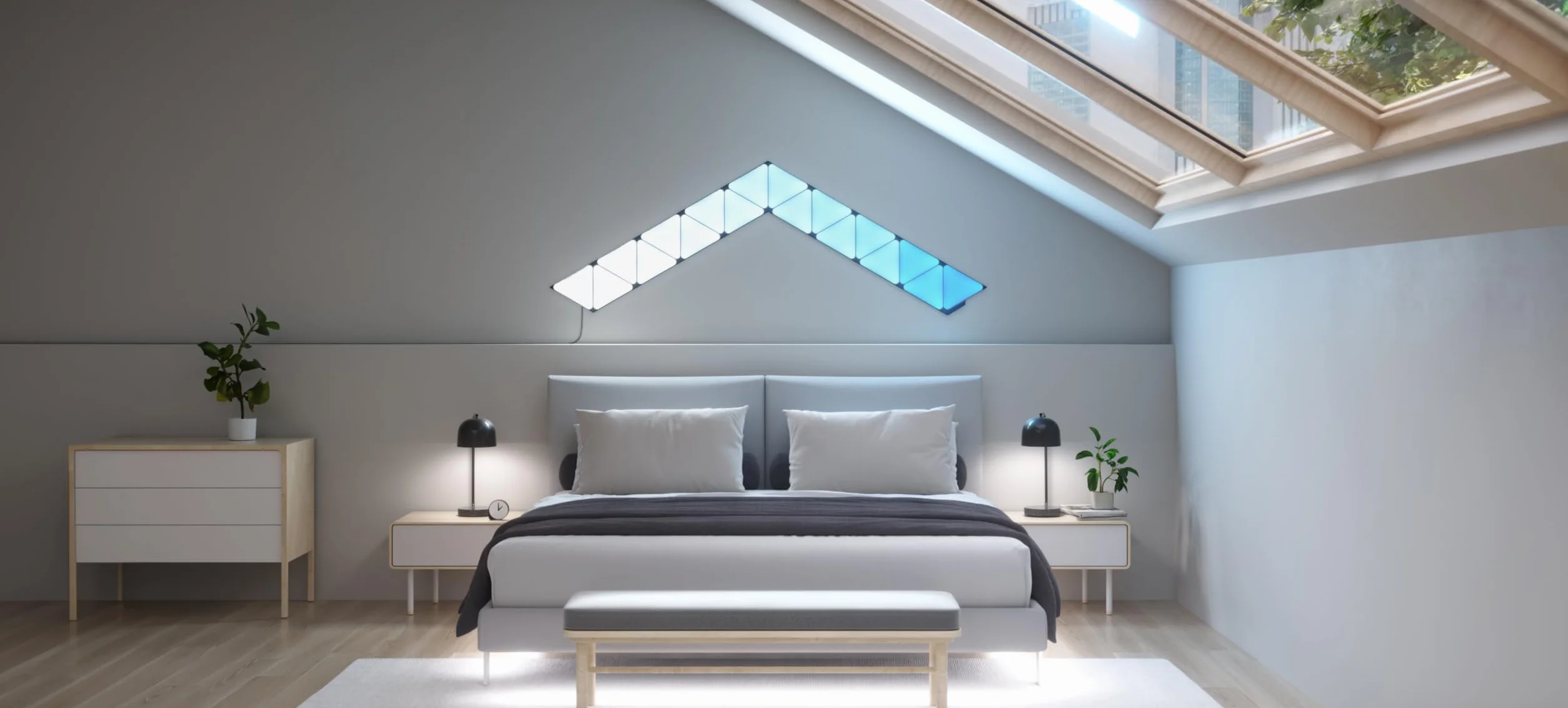 Nanoleaf Shapes Ultra Black Triangle Expansion Pack, 3 dodatkowe trójkąty LED - modułowe wewnętrzne kinkiety ścienne, inteligentne światła LED RGBW 16 M kolory WiFi, kompatybilne z Alexa