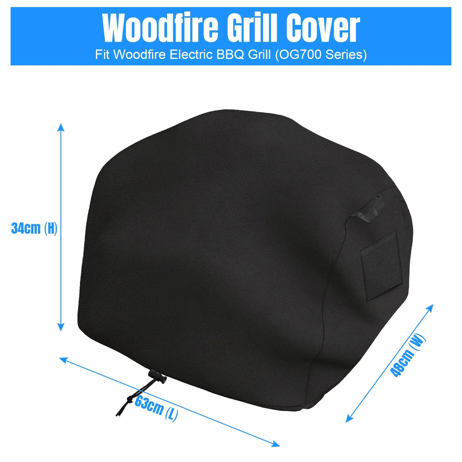 Pokrowiec na grill Woodfire Electric BBQ OG700, wodoodporny Oxford 600D, odporny na warunki atmosferyczne