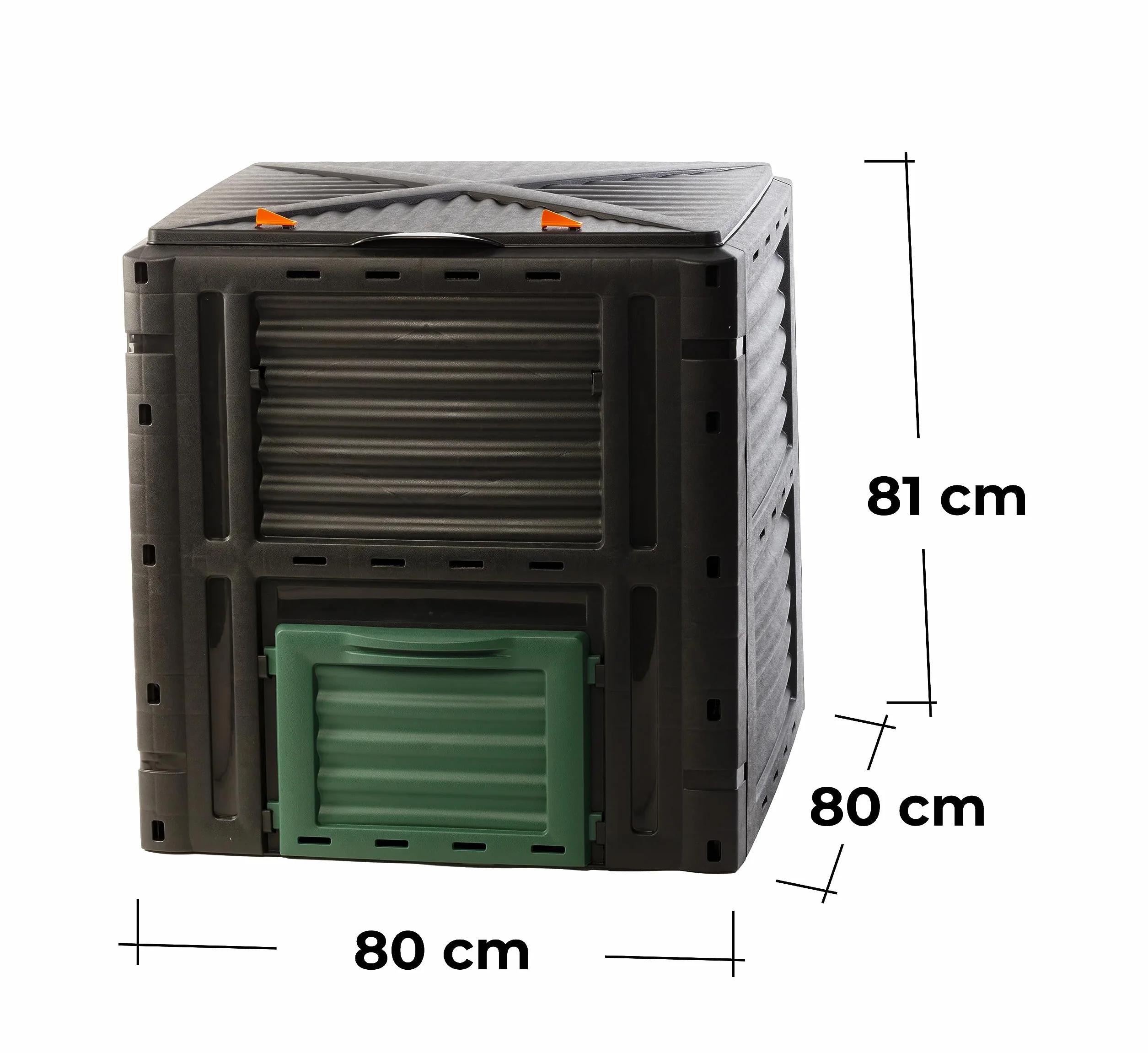 2friends Kompostownik premium – szybki kompostownik 450 l, stabilne tworzywo sztuczne, pokrywa z klapką, wys. 81 x szer. 80 x gł. 80 cm, termokompostownik do ogrodu/odpadów kuchennych, 100%