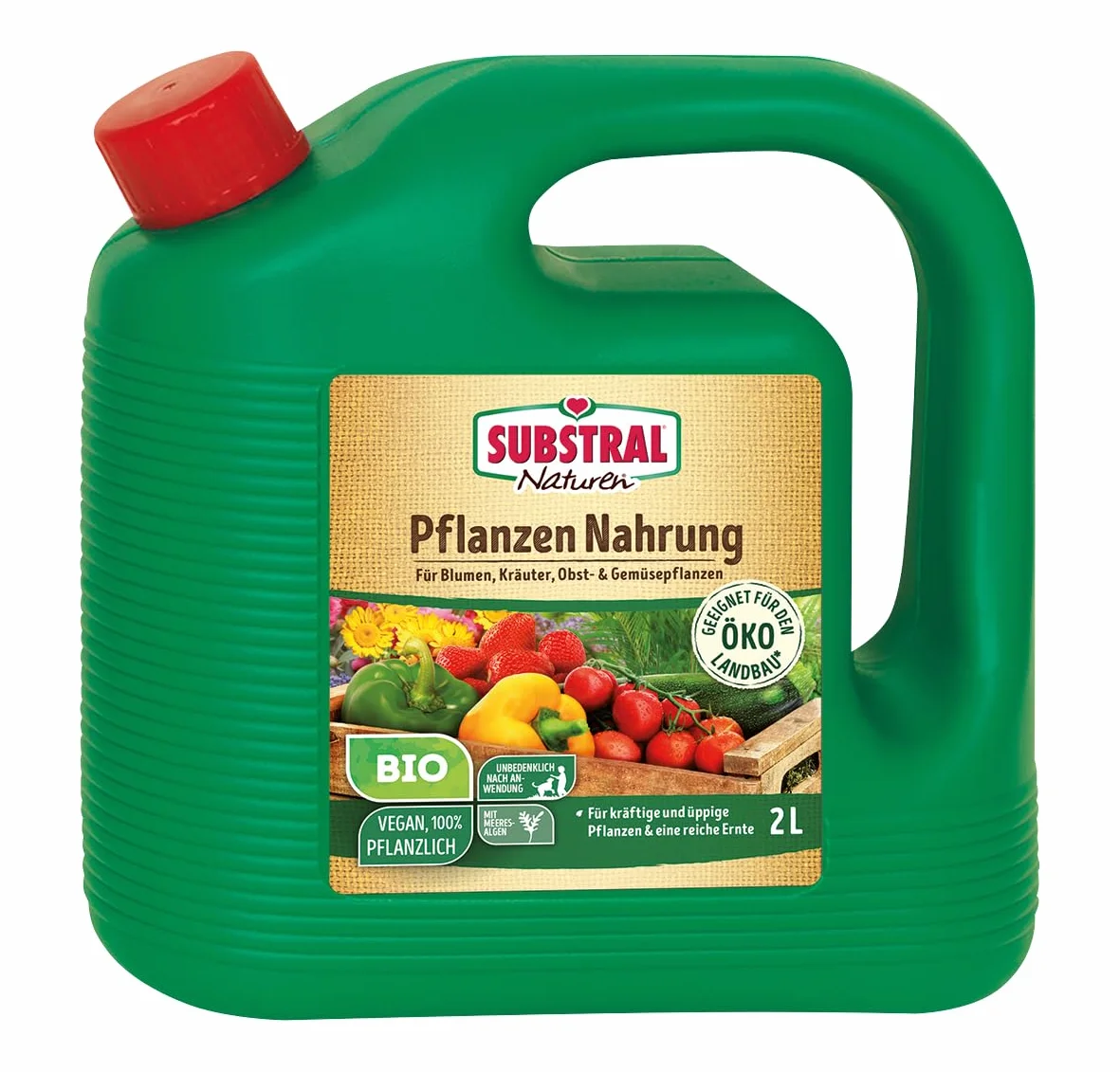 Substral Naturen Bio pokarm dla roślin, wegański nawóz płynny do roślin ozdobnych, owoców i warzyw, 2 l, brązowy
