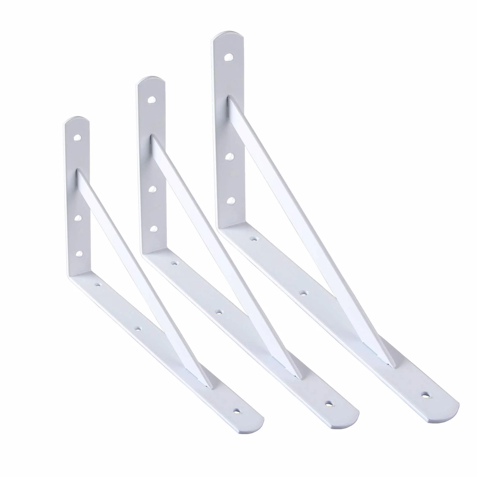 PRIOstahl® Metalowy wspornik regałowy | wspornik do dużych obciążeń | uchwyt do regału | 330 x 495 mm | wspornik półki do dużych obciążeń konsola ścienna wspornik regału kąt do dużych obciążeń (10 sztuk, biały)