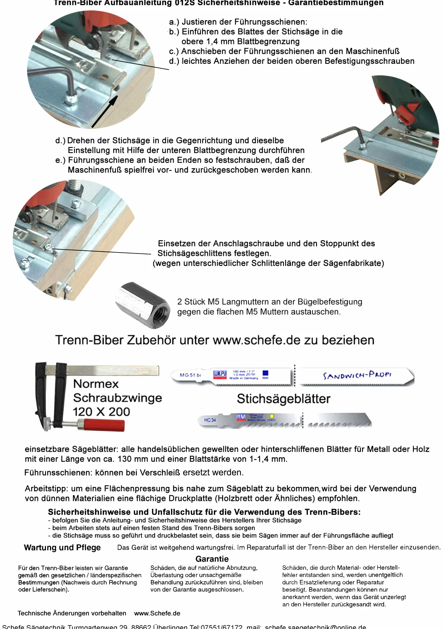 Stół do wyrzynarki 012S-4 Biber do cięcia laminatu