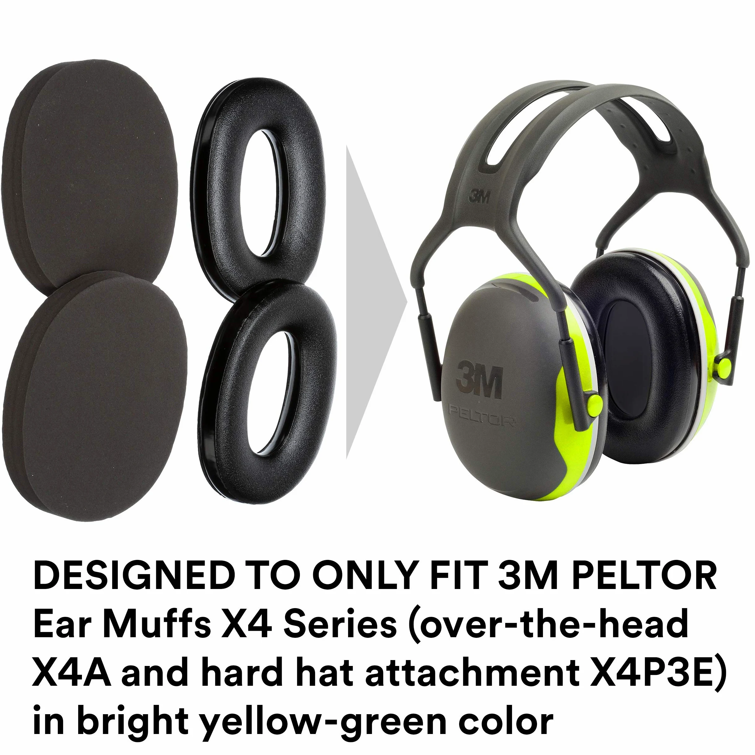 3M PELTOR X4 nauszniki zastępcze poduszki i wkładki zaprojektowane tylko do nauszników serii PELTOR X4 nad głową nauszników X4A lub mocowania twardego kapelusza X4P3E