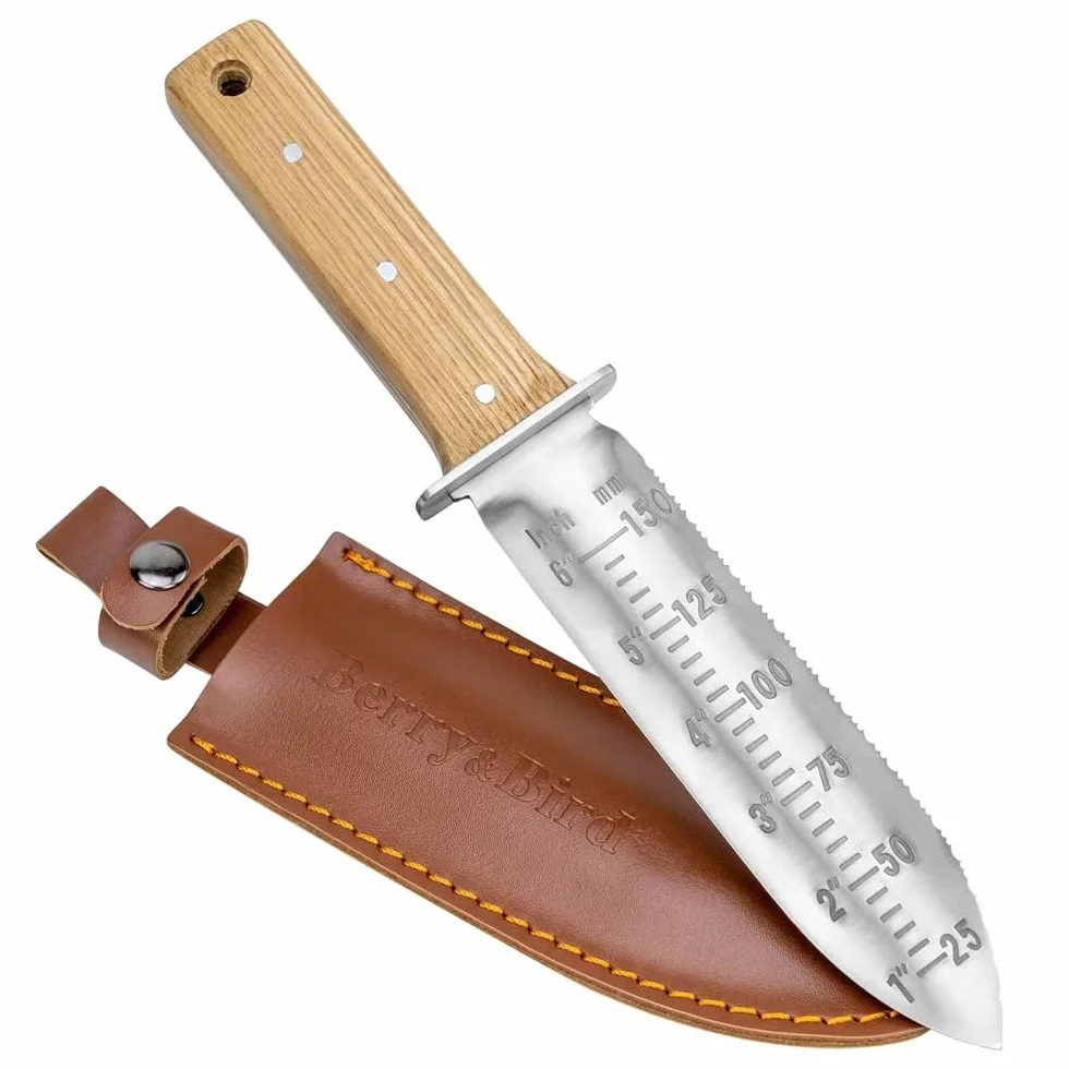 Berry&Bird Hori-Hori Gartenmesser 177.8mm gezackte Klinge Unkraut Wurzeln Gartenarbeit