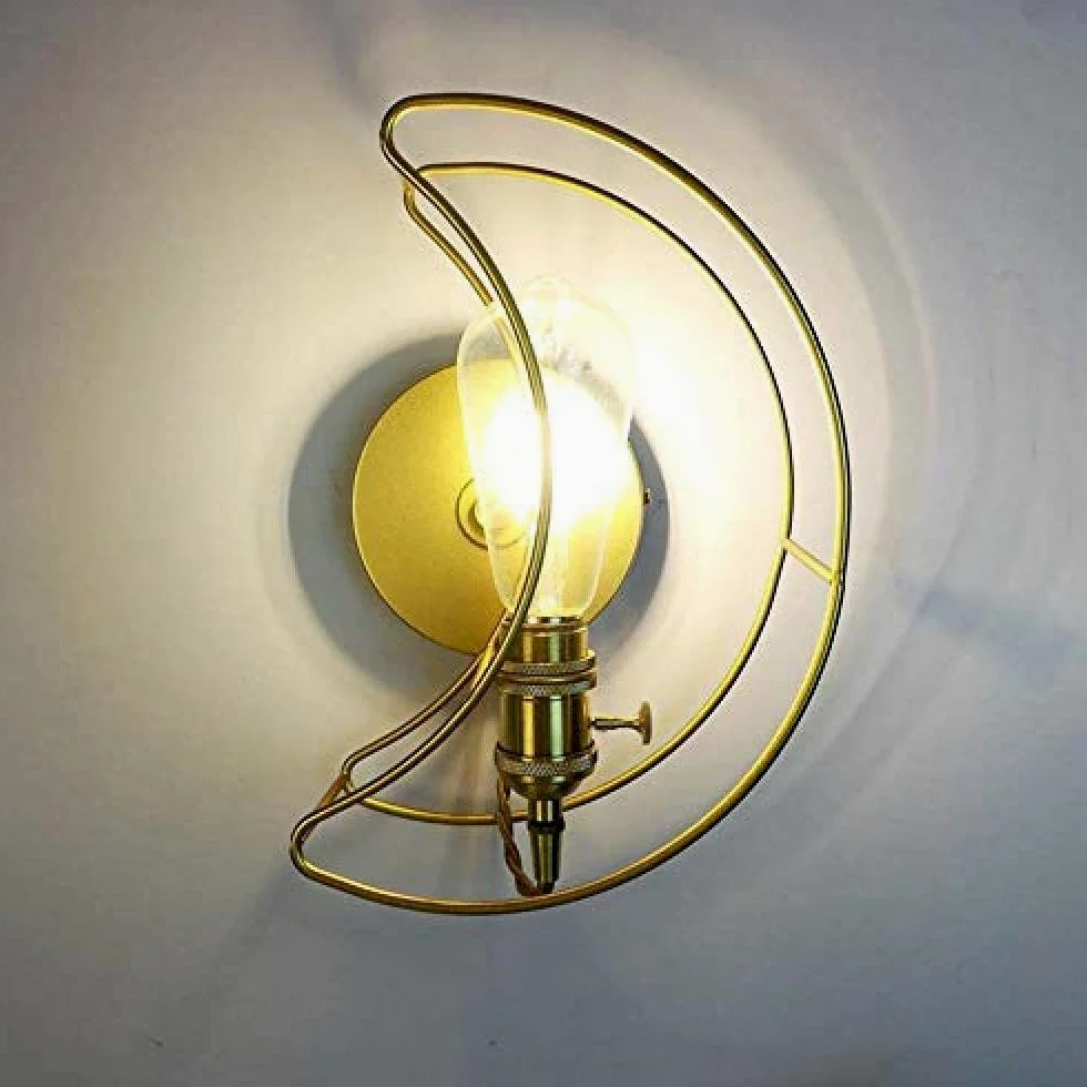 Dekoracje ścienne lampy ścienne, mosiądz kuty żelazny gwiazda księżyc salon sypialnia przy łóżku ściana balkon schody rodzina światło ścienne lampa ścienna