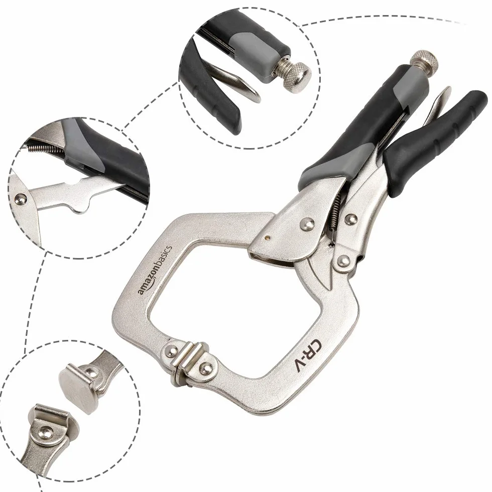 Amazon Basics – zacisk metalowy 28 cm, 2 szt. w kolorze czarnym, srebrnym.