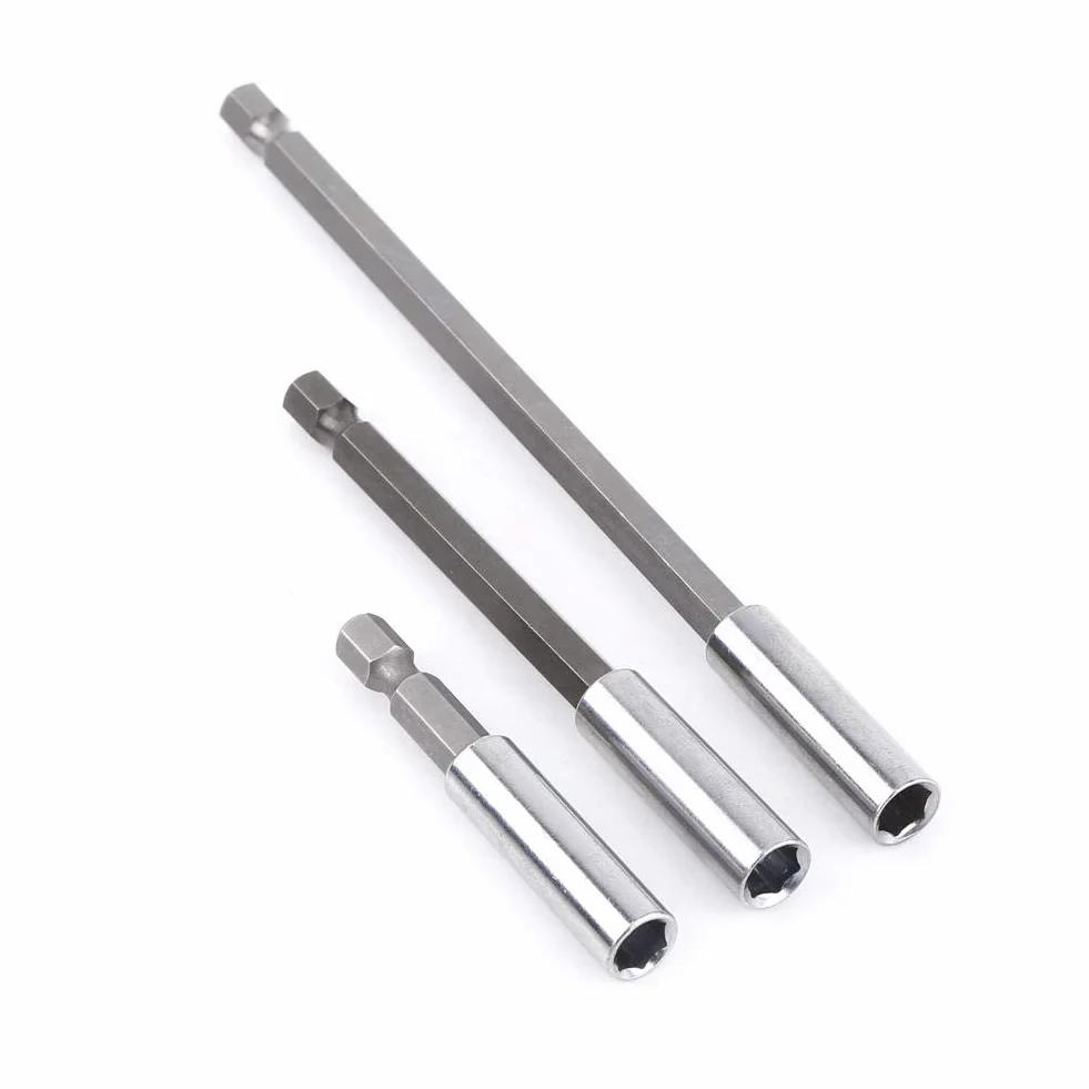 3 x magnetyczny uchwyt do bitów, 6 cm/10 cm/15 cm, zestaw przedłużający wiertło sześciokątne 1/4", uchwyt do bitów sześciokątnych